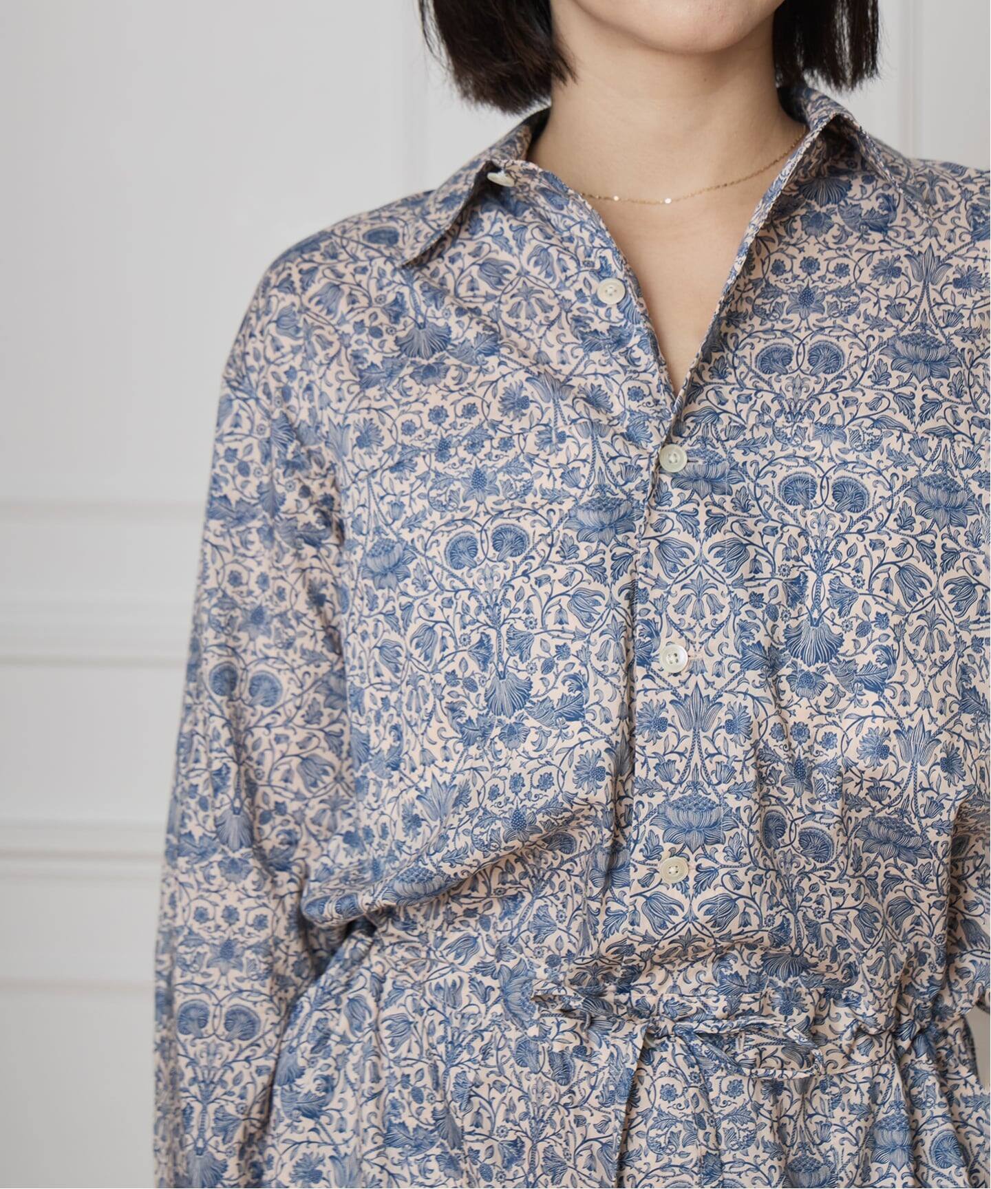 IENA LA BOUCLE LIBERTYコットンローンオールインワン（つなぎ