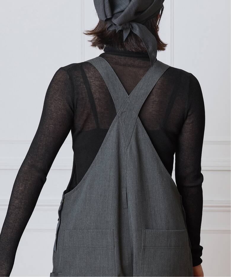 IENA LA BOUCLE ウールツイルオーバーオール（サロペット 