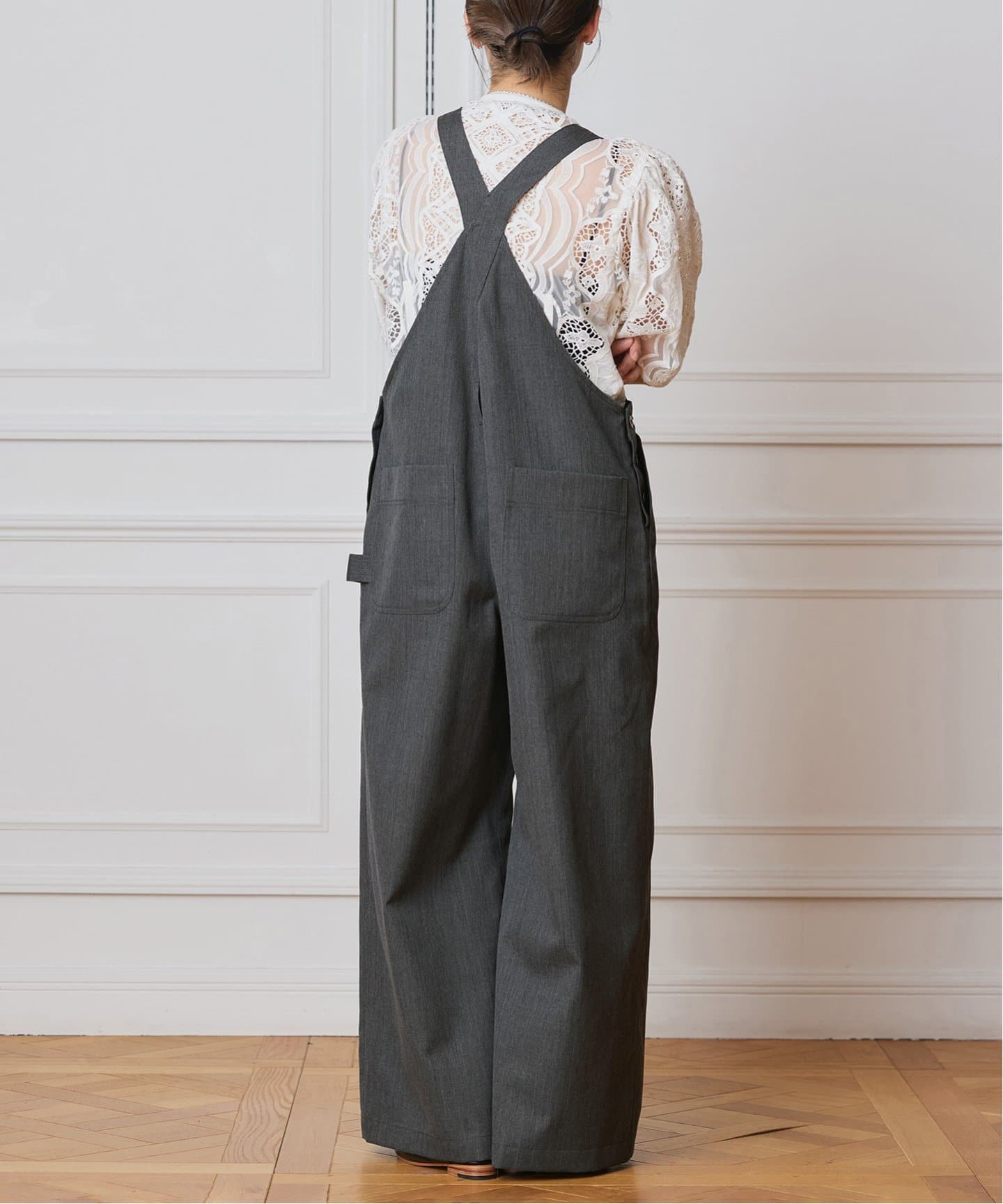 IENA LA BOUCLE ウールツイルオーバーオール（サロペット