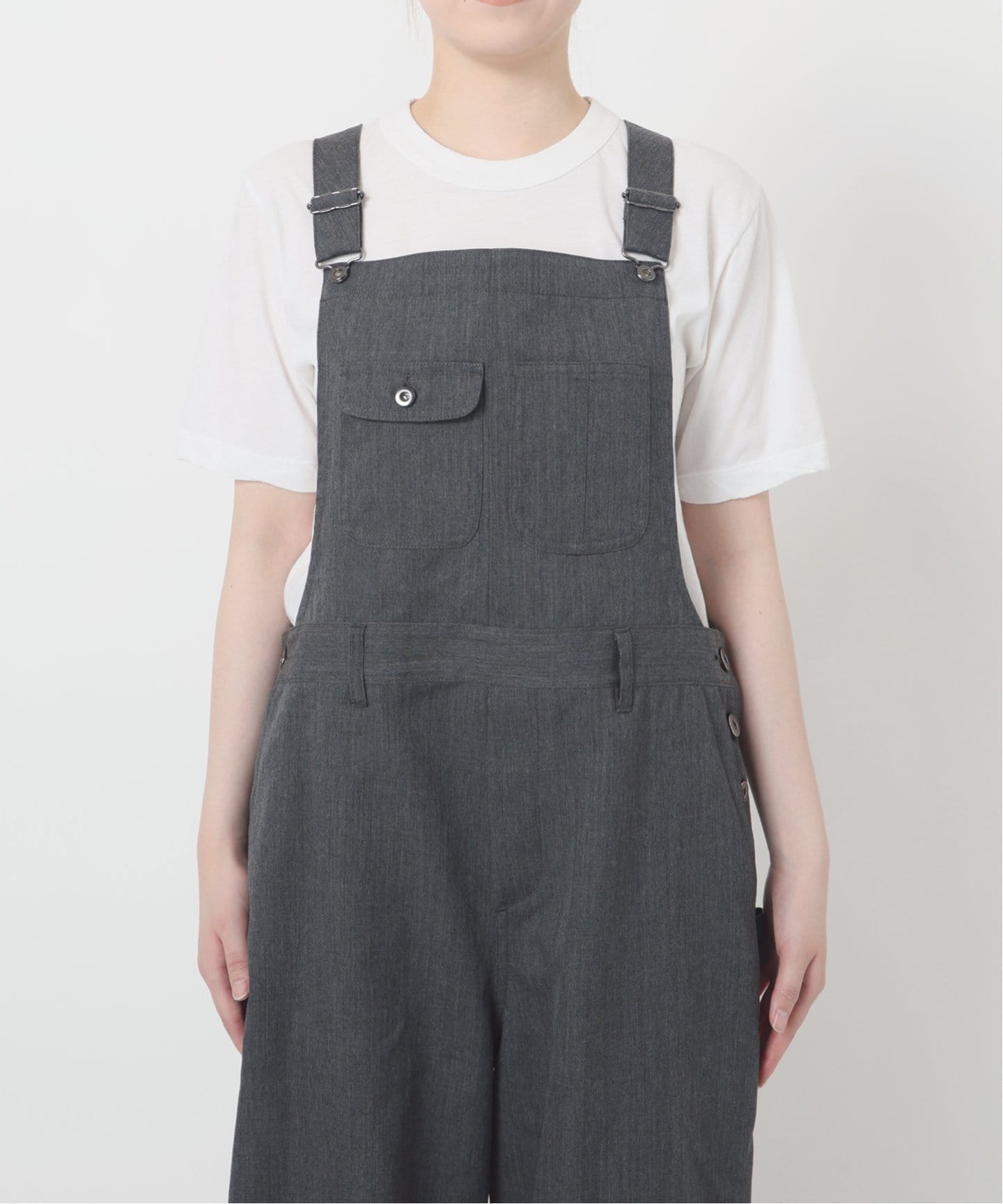 IENA LA BOUCLE ウールツイルオーバーオール（サロペット