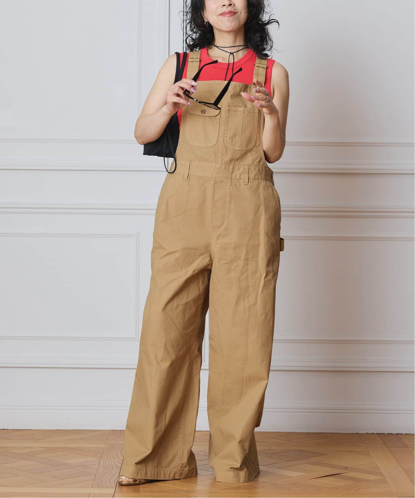 予約》IENA LA BOUCLE コットンダックオーバーオール