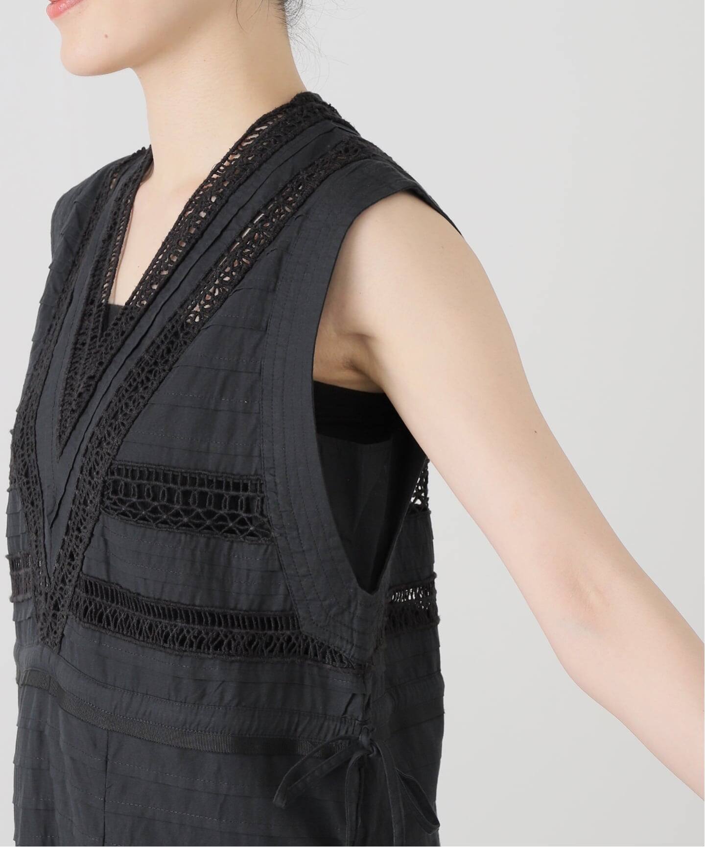 IENA LA BOUCLE cotton ラインレースワンピース（ワンピース）｜IENA