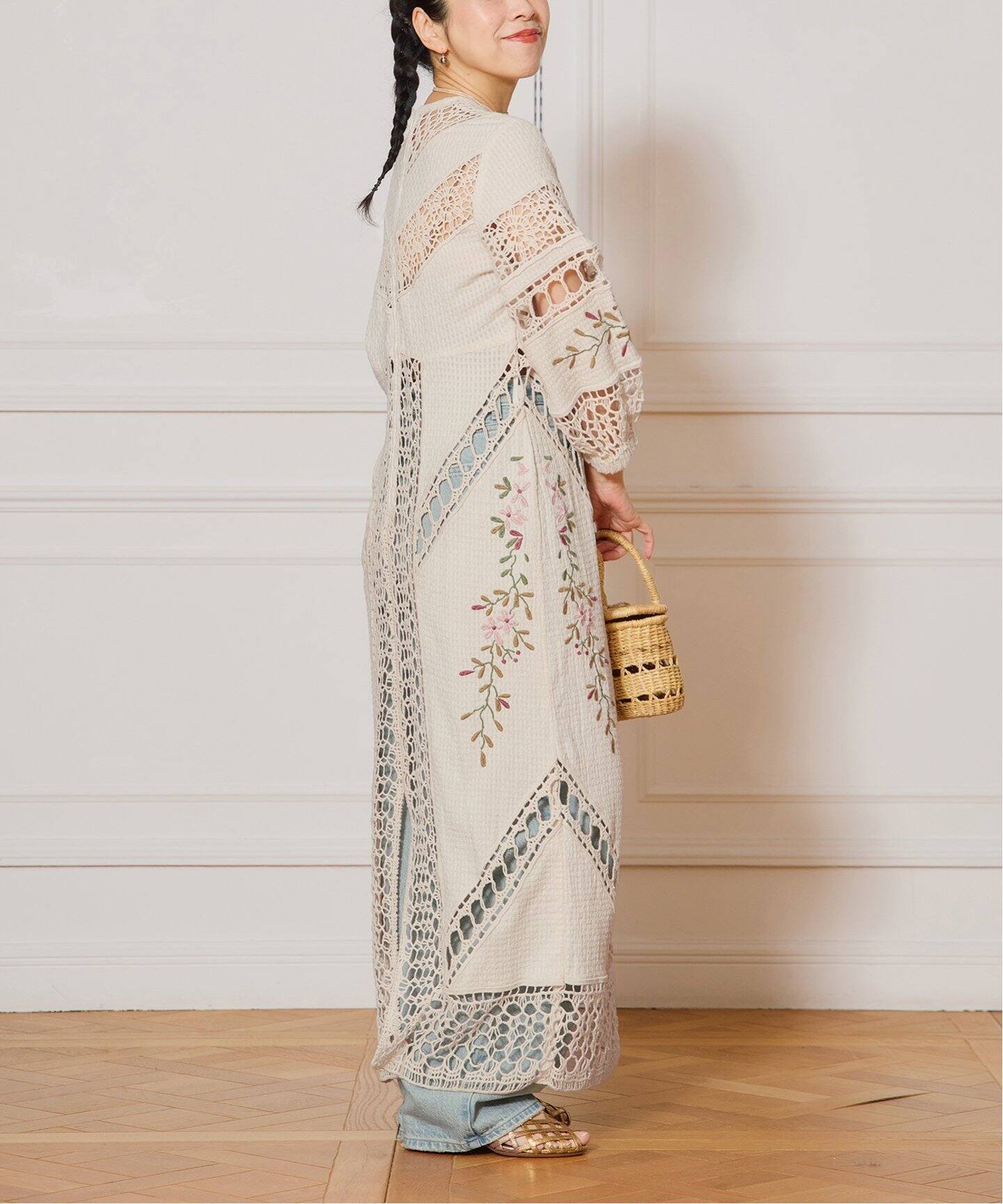未使用品　IENA LA BOUCLE 25ss クロシェMIXワンピース IENA LA BOUCLE クロシェMIXワンピース（ワンピース）｜IENA（イエナ