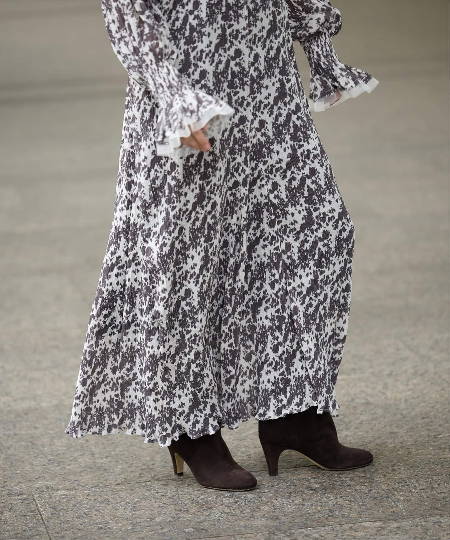 IENA LA BOUCLE プリントプリーツワンピース（ワンピース）｜IENA