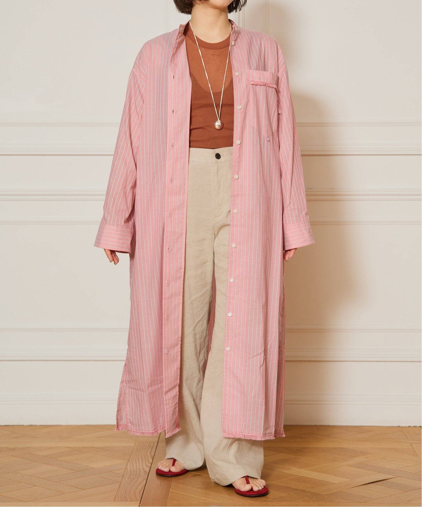 IENA LA BOUCLE ストライプシャツワンピース（ワンピース）｜IENA  