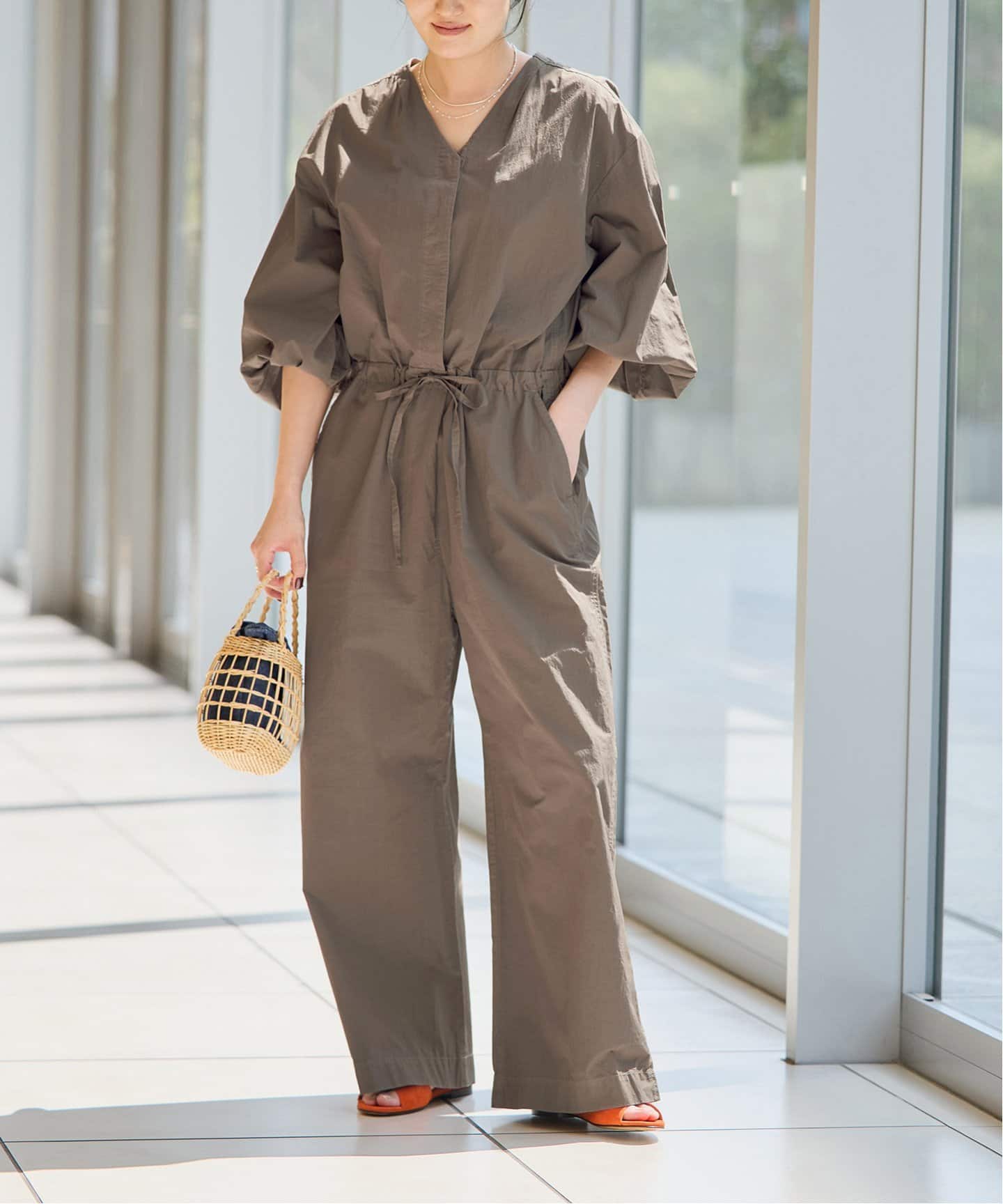 新品 IENA LA BOUCLE ジョーゼットロングスリーブ オールインワン 新品 IENA LA BOUCLE ジョーゼットロングスリーブ