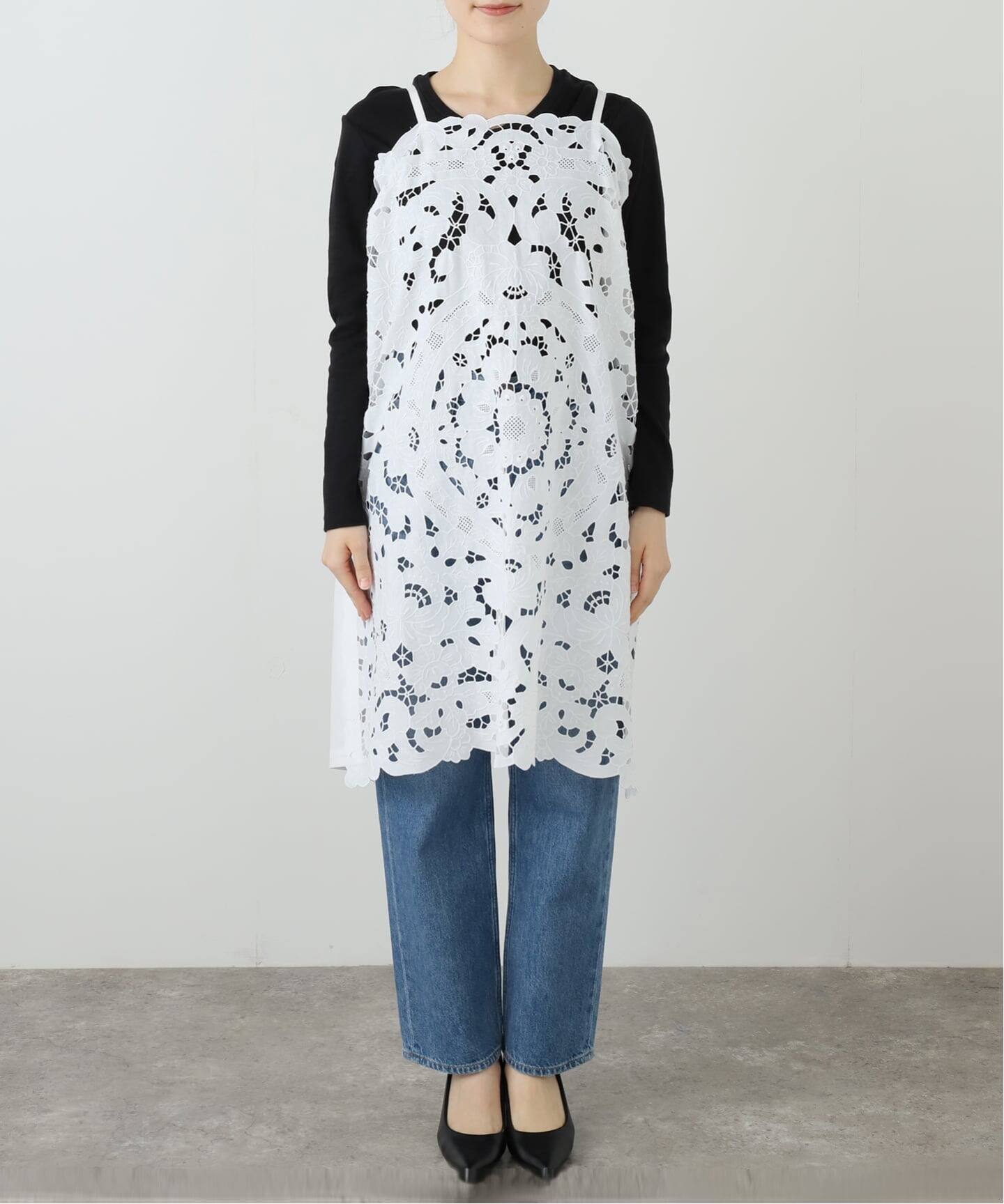 HERITER/エリテ cutwork parts tablecloth aprondr H0-00-7045