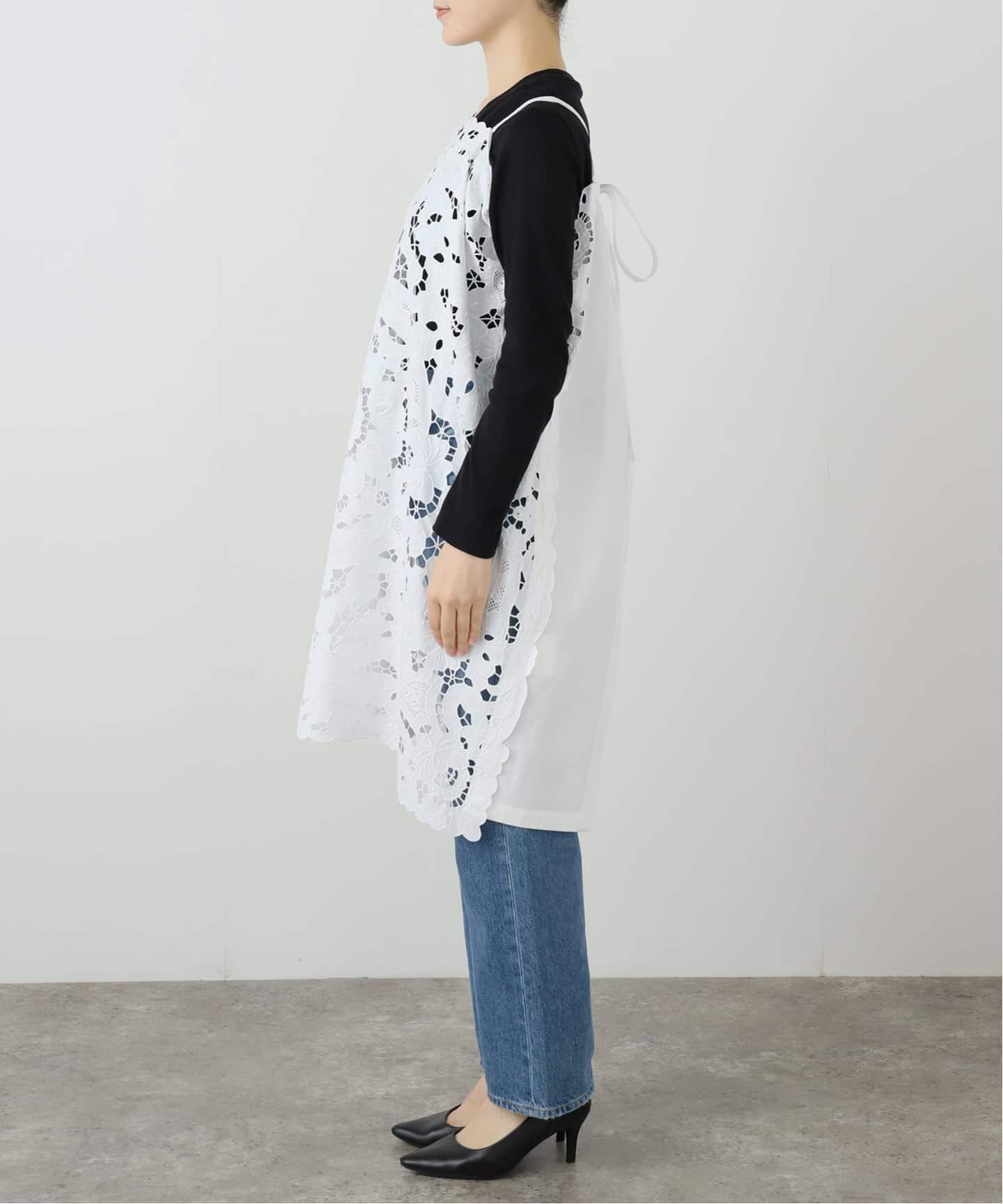 HERITER/エリテ cutwork parts tablecloth aprondr H0-00-7045