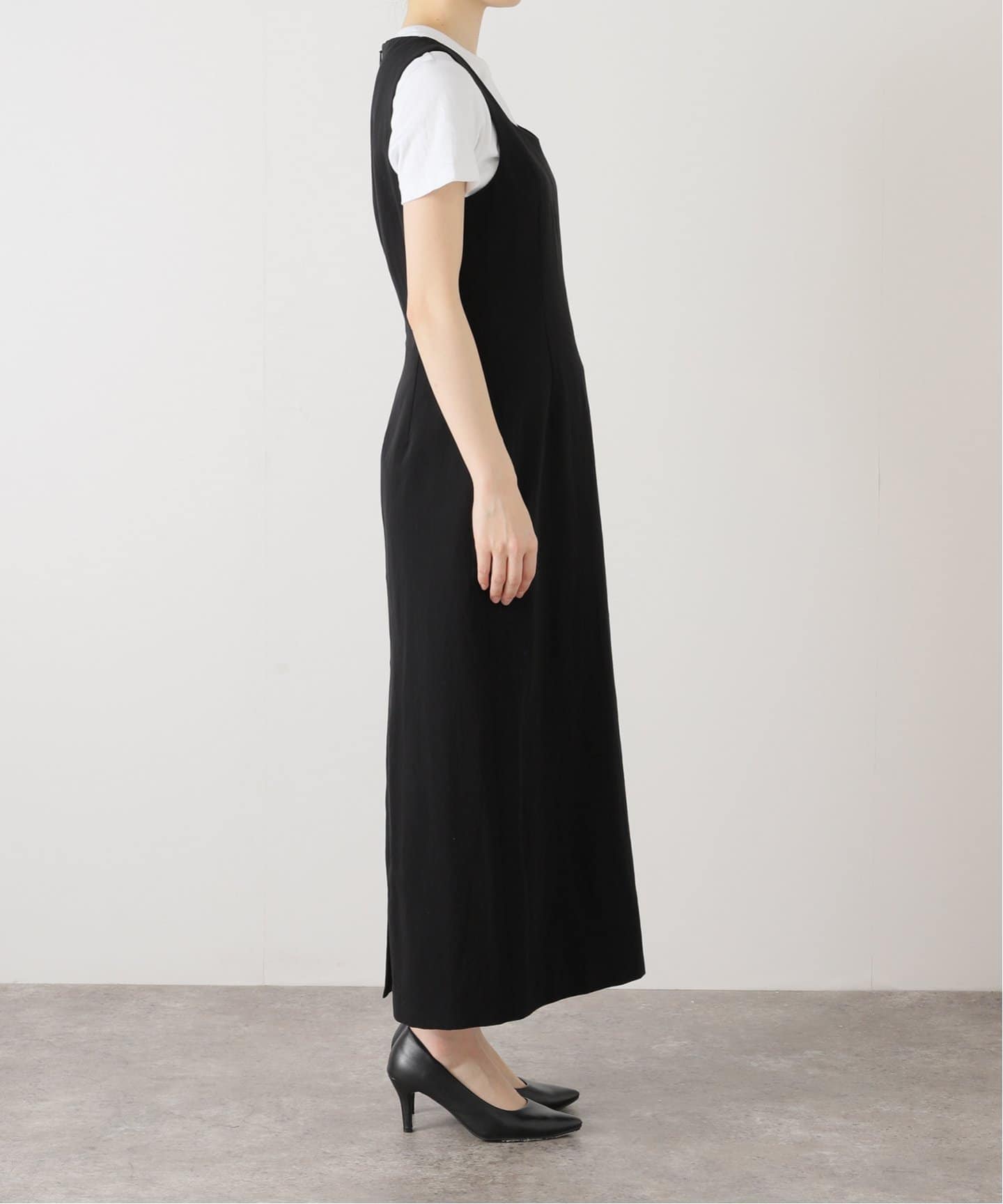 HARD TWIST COTTON LINEN GABARDINE DRESS – TIME AFTER TIME