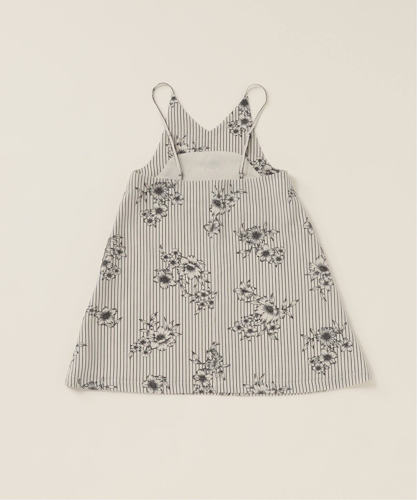 ストライプフラワーキャミワンピース kids(100cm-130cm)（キッズ