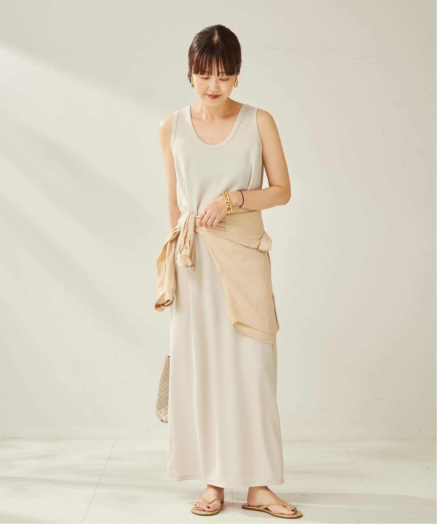 plage リブタンクワンピース 美品 カーキ38 一部カラーWEB限定追加》リブタンクワンピース 4（ワンピース