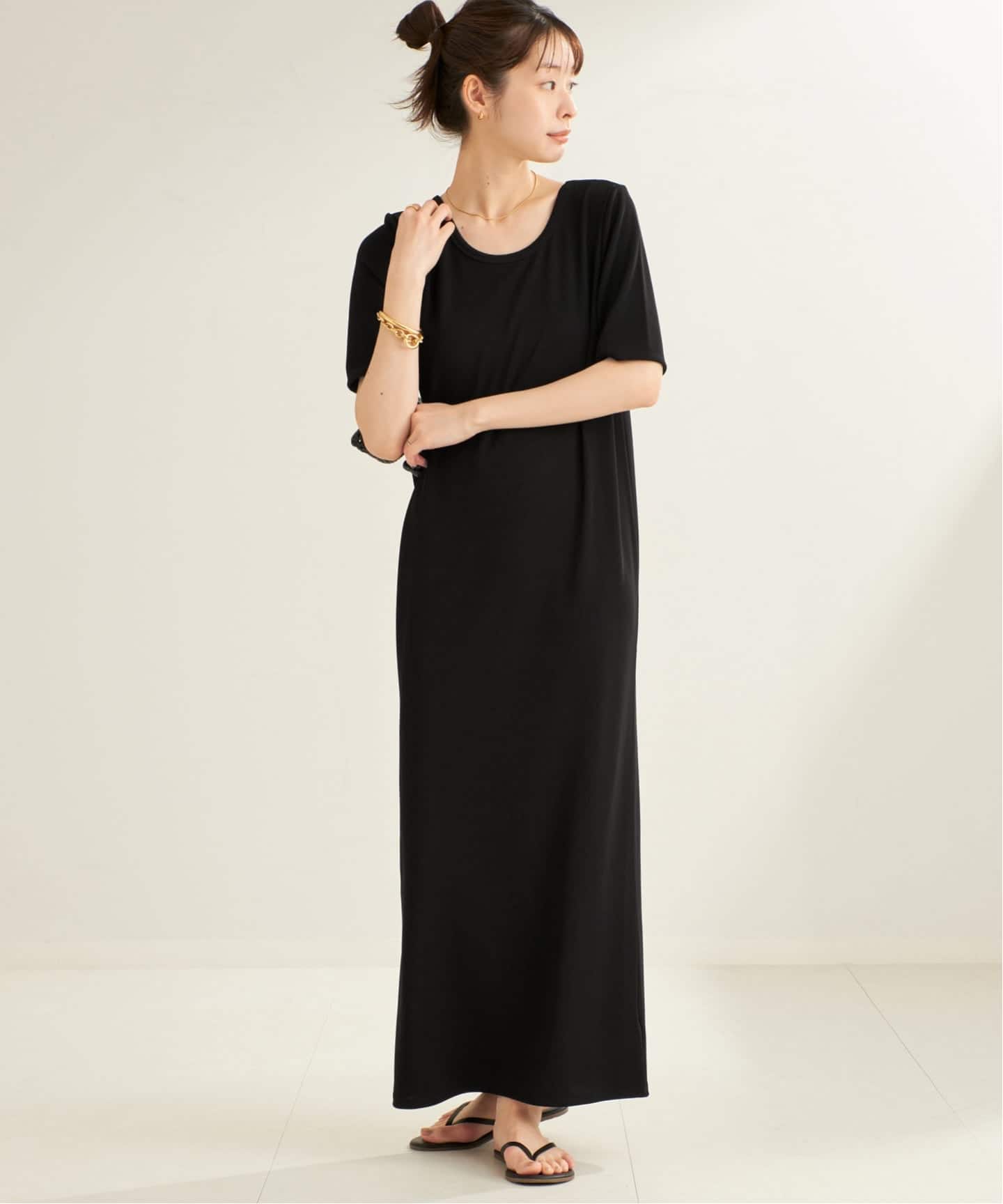 【美品】Plage Ribハーフスリーブワンピース ブラック 36 plageプラージュ Rib ハーフスリーブ ワンピース - メルカリ