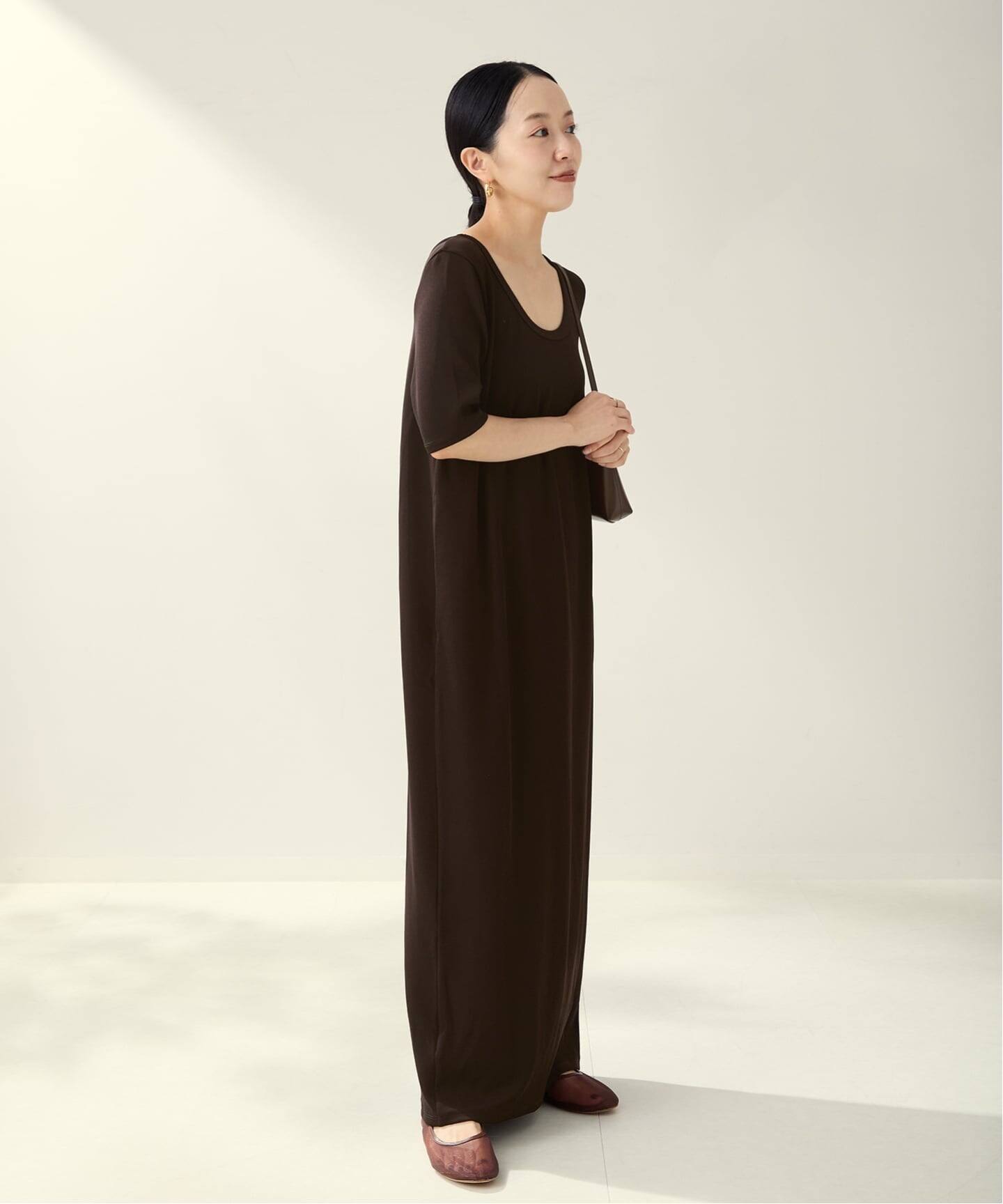かずplage Rib ハーフスリーブ ワンピース ブラック38 plageプラージュ Rib ハーフスリーブ ワンピース - メルカリ