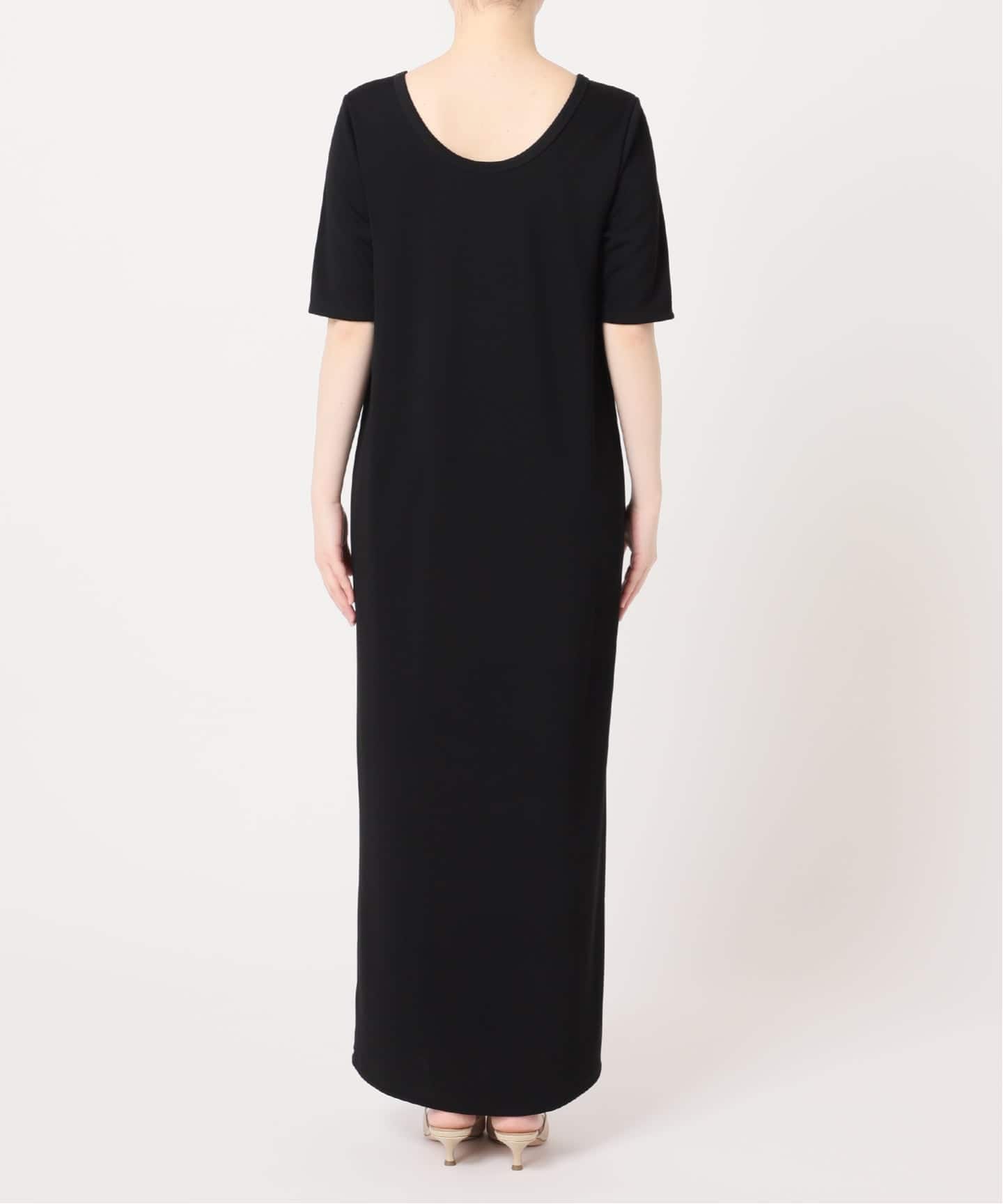 かずplage Rib ハーフスリーブ ワンピース ブラック38 Plage - Plage Rib ハーフスリーブ ワンピース 38 ブラックの