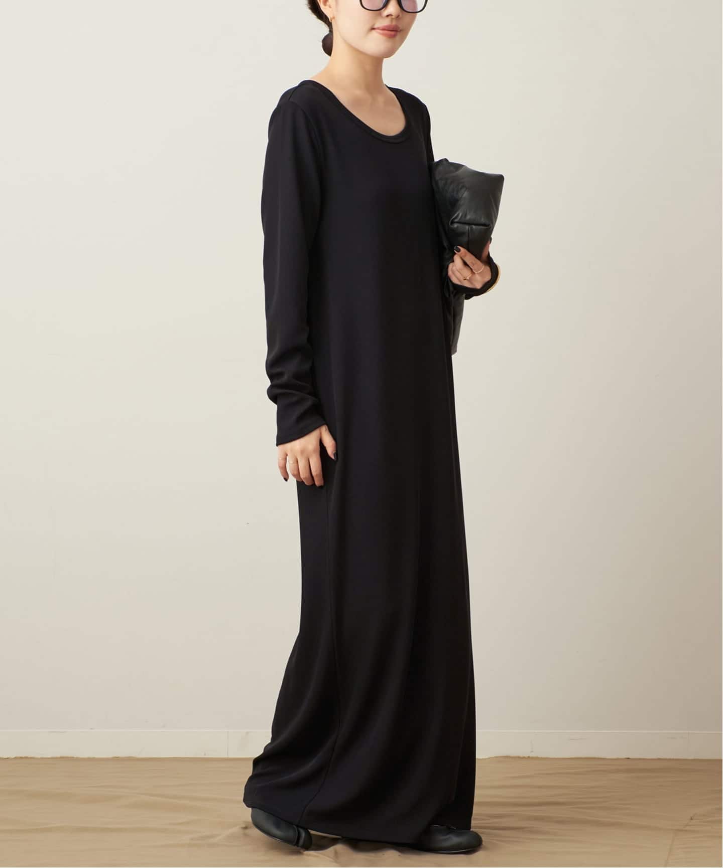 plage プラージュ　Rib ロングスリーブ ワンピース　38 ブラック 追加予約》Rib ロングスリーブ ワンピース 2（ワンピース）｜Plage