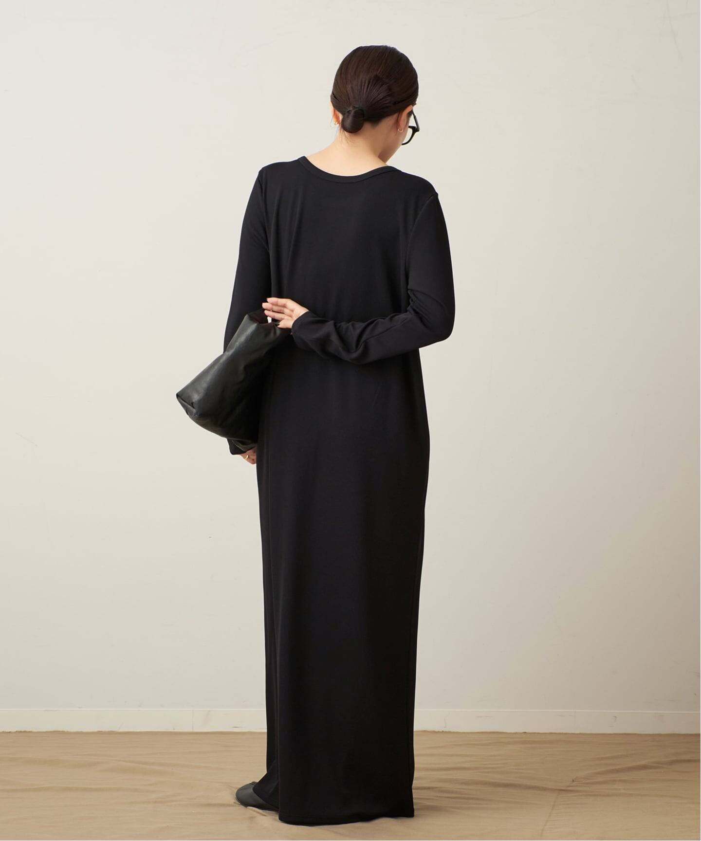 plage プラージュ　Rib ロングスリーブ ワンピース　38 ブラック 追加予約》Rib ロングスリーブ ワンピース 2（ワンピース）｜Plage