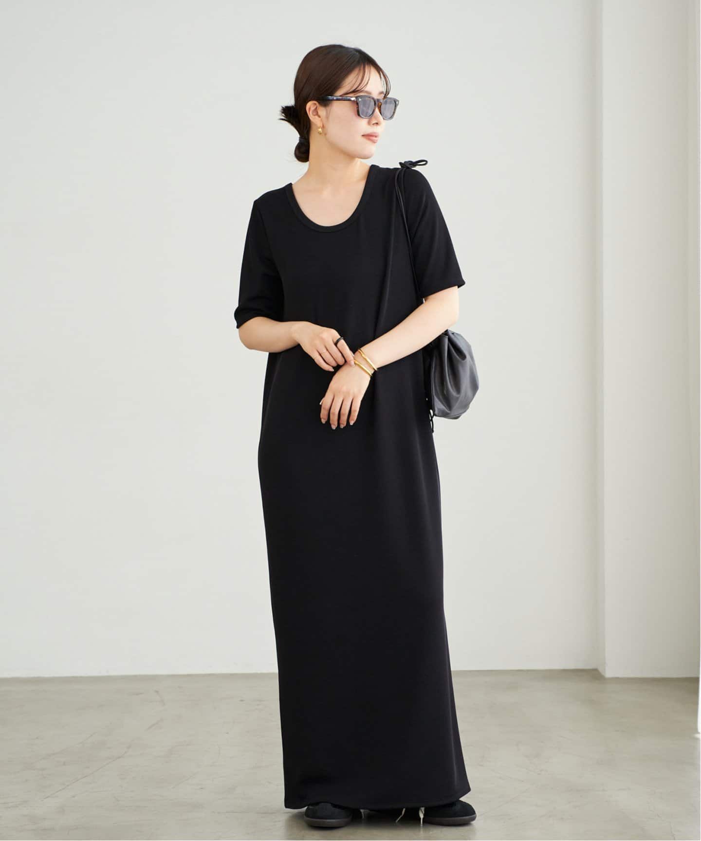 WEB限定追加》Rib ハーフスリーブ ワンピース 2（ワンピース）｜Plage