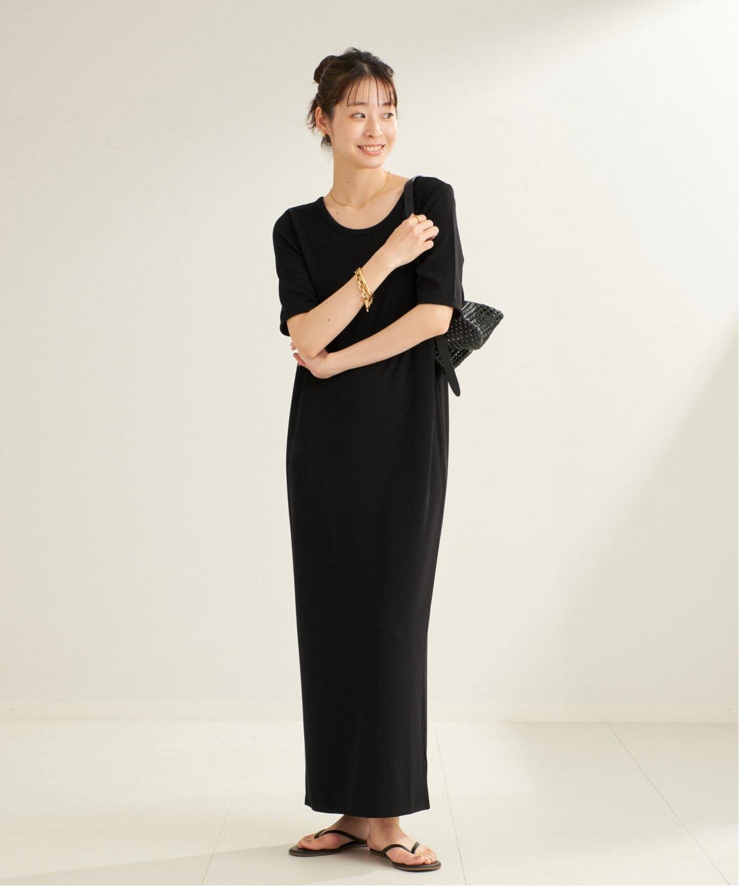 完売品　plage プラージュ　Rib ハーフスリーブワンピース　38 ネイビー 完売品 plage プラージュ Rib ハーフスリーブワンピース 38