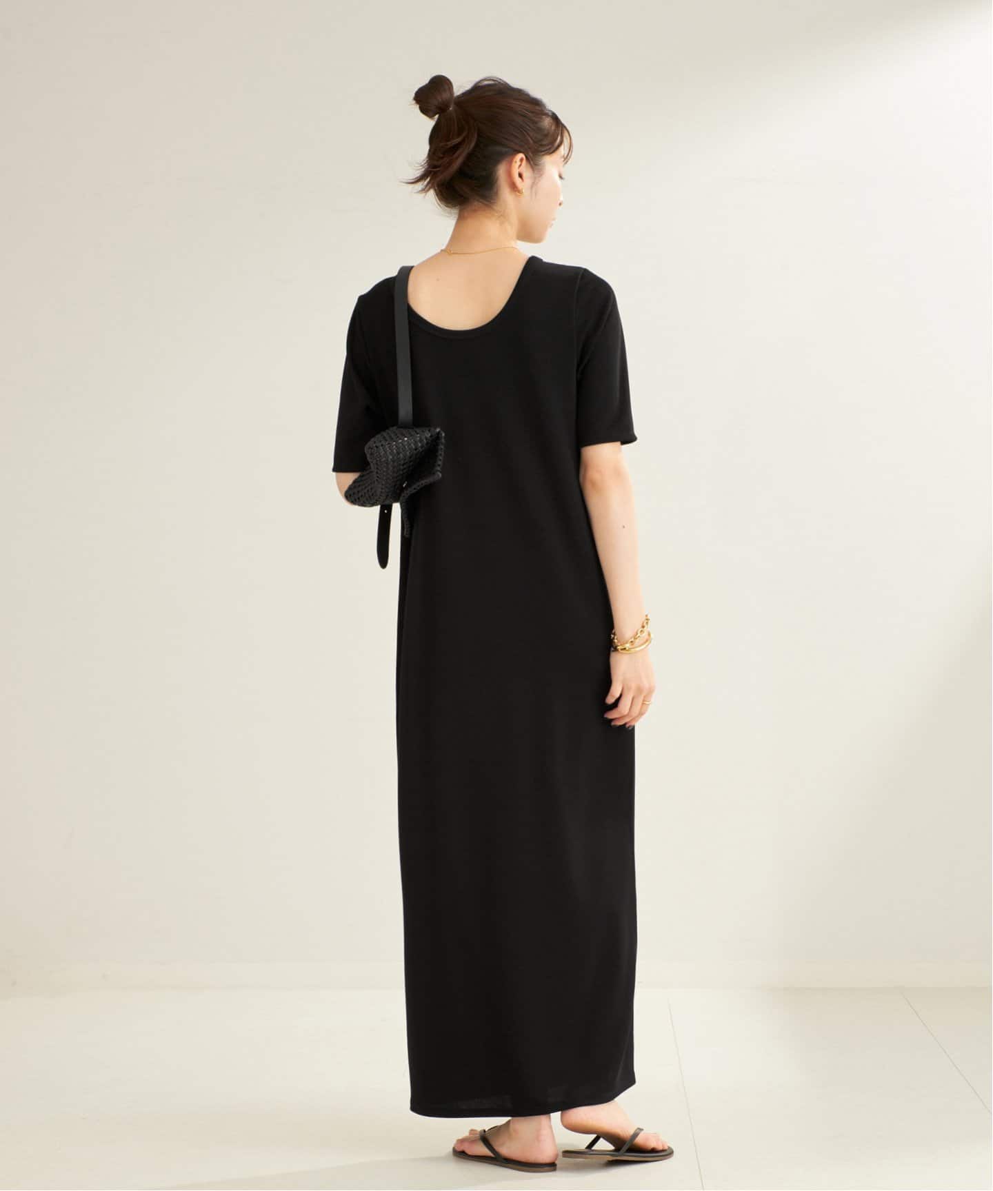 完売品　plage プラージュ　Rib ハーフスリーブワンピース　38 ネイビー 新品☆Plage Rib ハーフスリーブ ワンピース - メルカリ