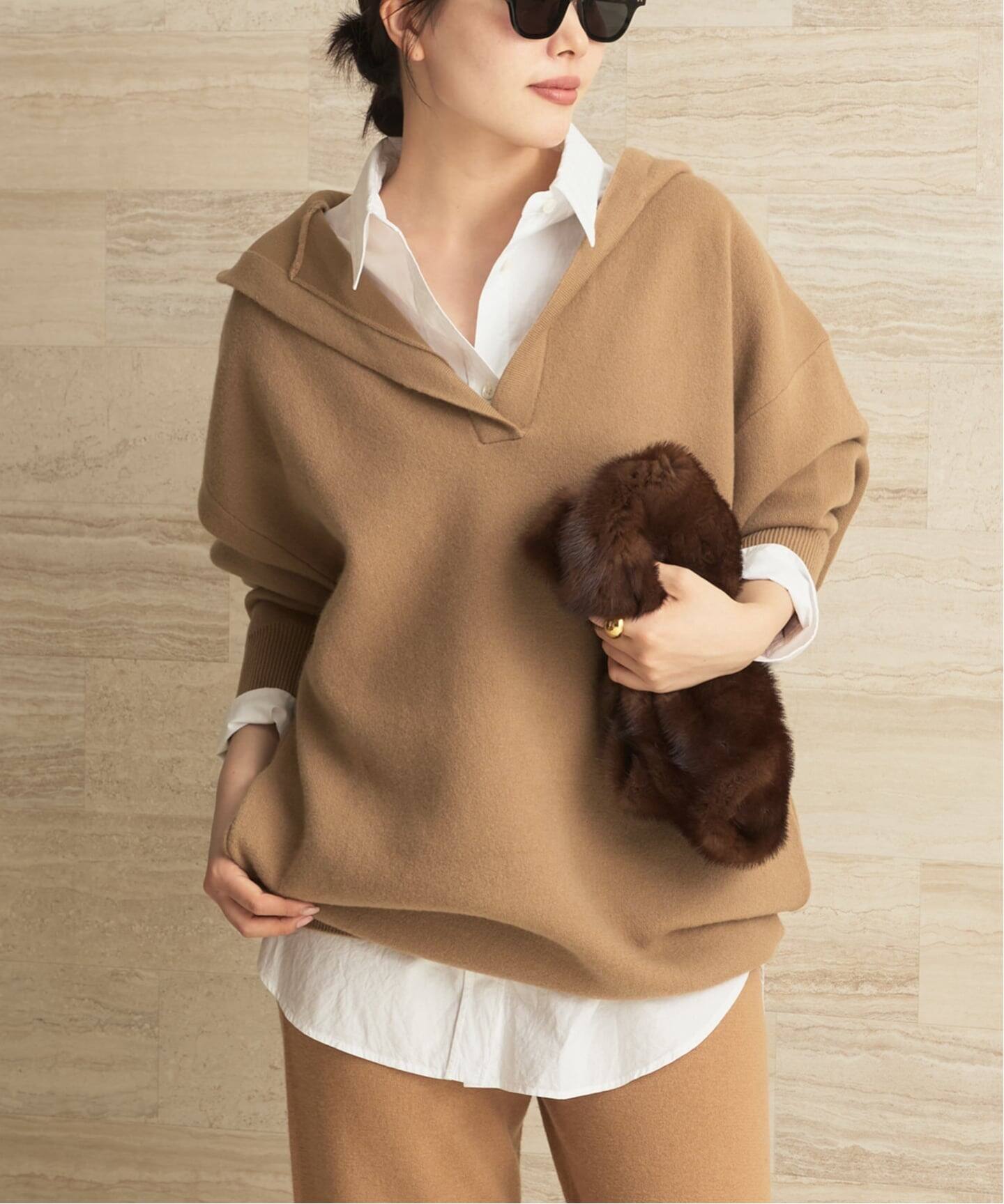 フーディー ミニワンピース（ニットワンピース）｜Plage（プラージュ