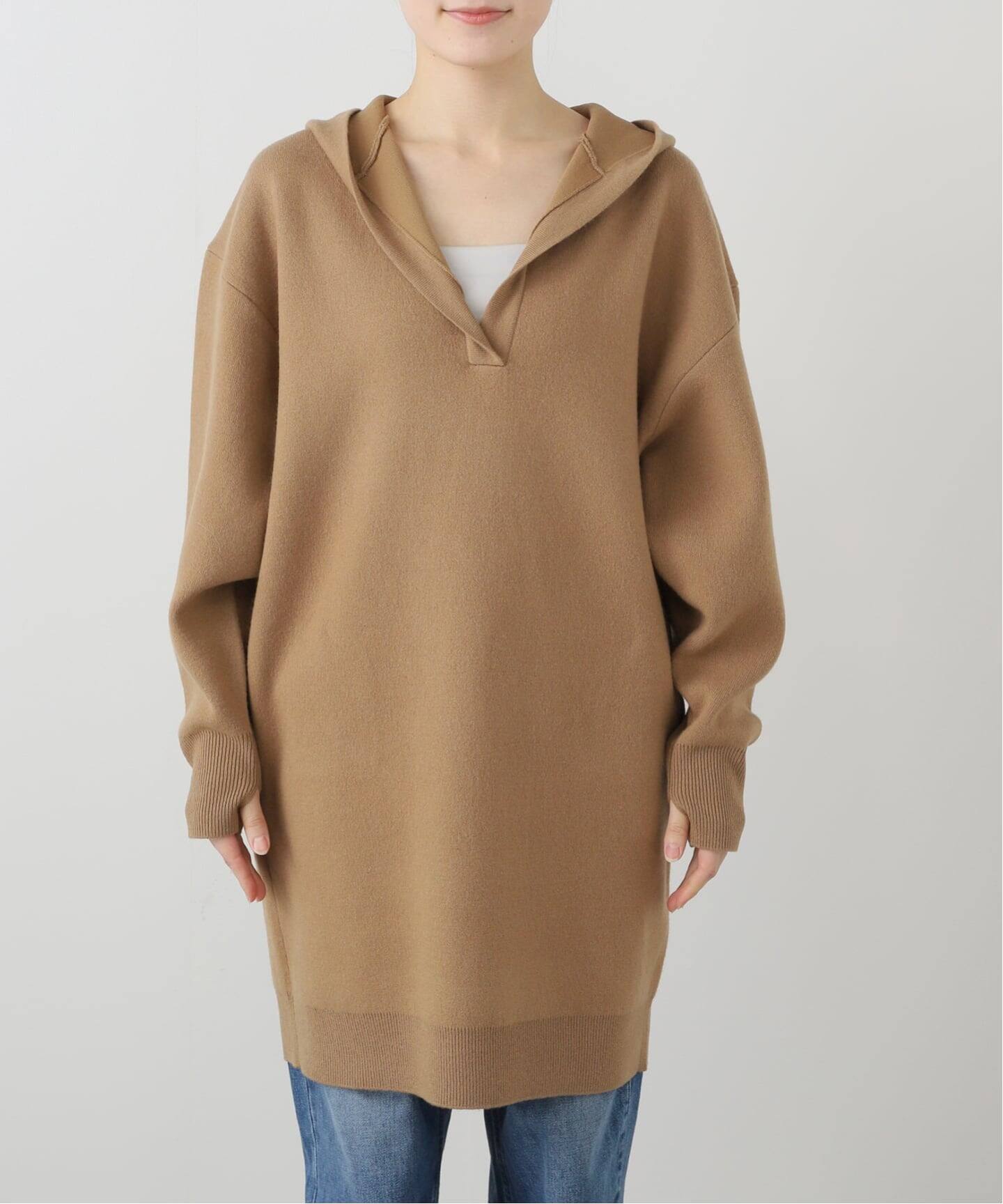 フーディー ミニワンピース（ニットワンピース）｜Plage（プラージュ