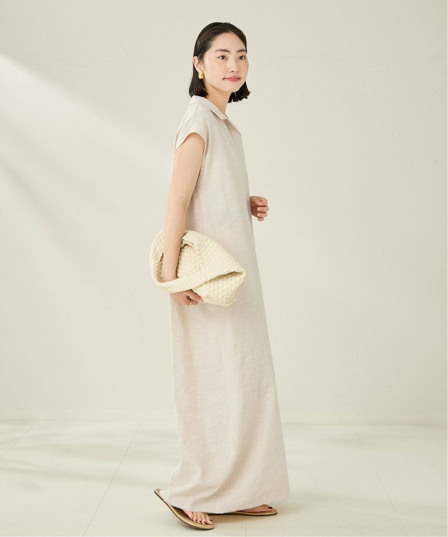 プラージュ PLAGE コットン100%スキッパーシアープルオーバー COTTON LINEN SKIPPER ワンピース（ワンピース）｜Plage（プラージュ