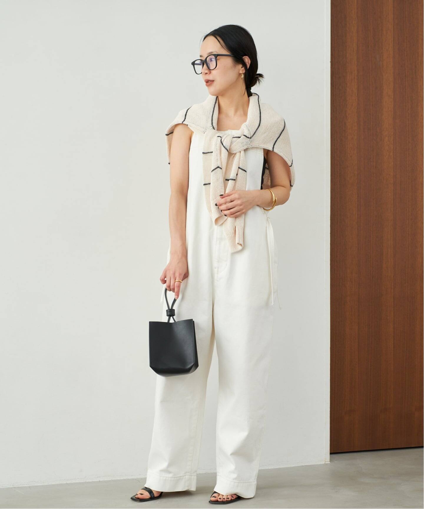 CURRENTAGE / カレンテージ DENIM サロペット(ホワイト)（サロペット