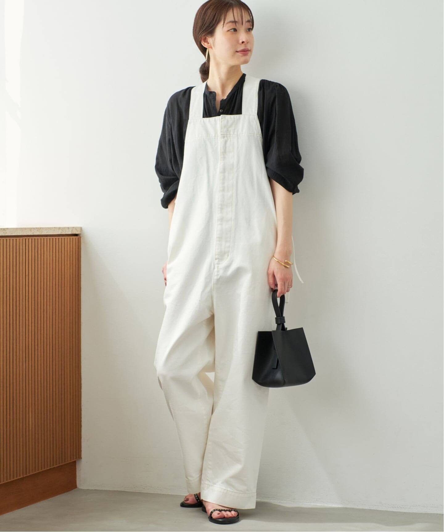 CURRENTAGE / カレンテージ DENIM サロペット(ホワイト)（サロペット