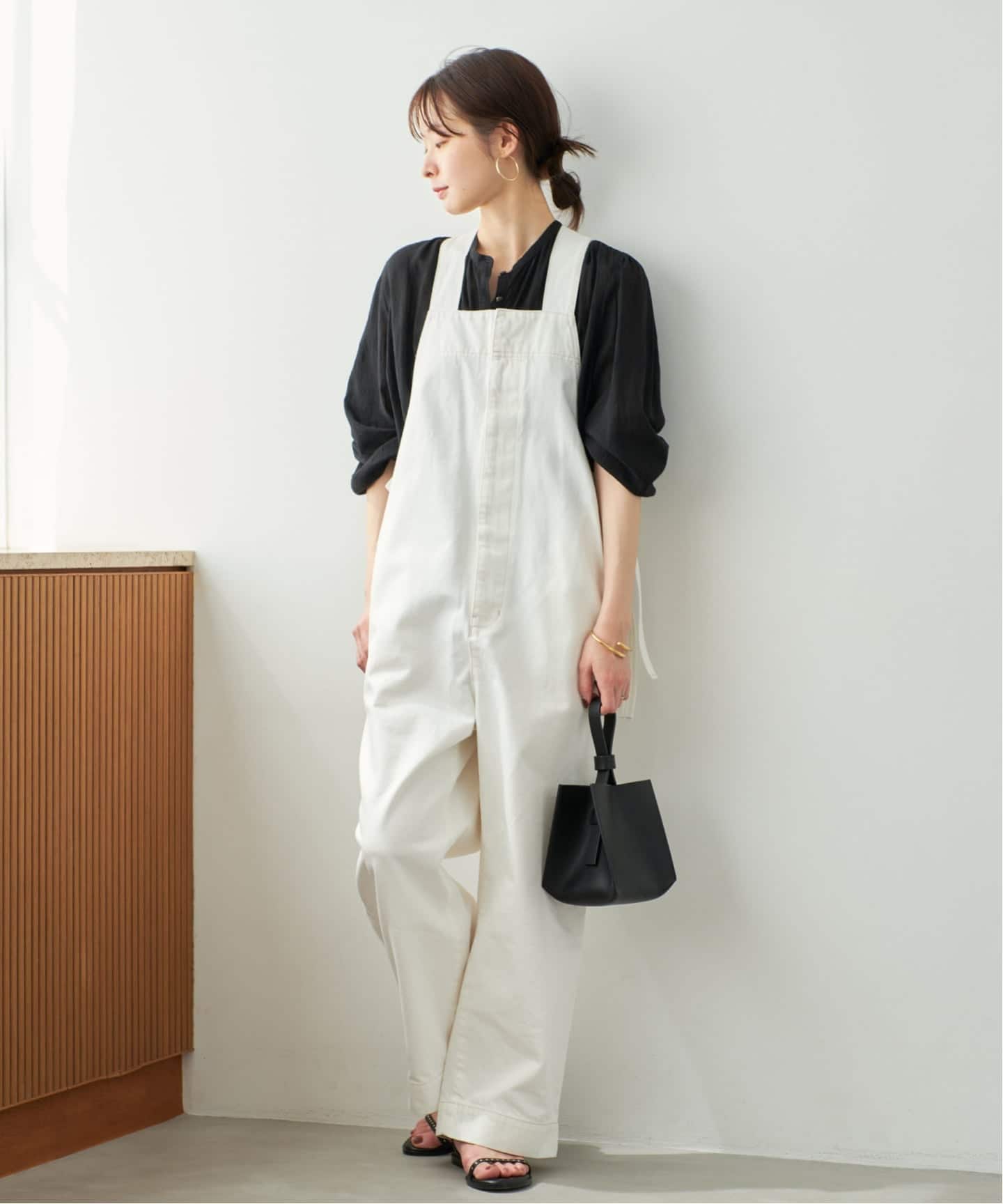 CURRENTAGE / カレンテージ DENIM サロペット(ホワイト)（サロペット