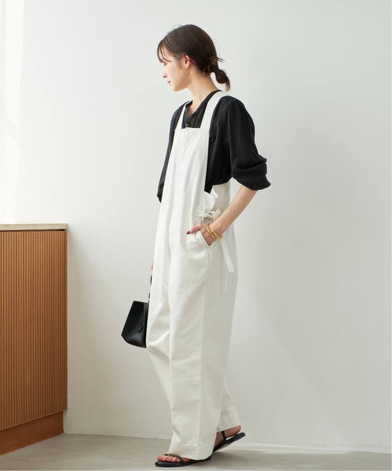 CURRENTAGE / カレンテージ DENIM サロペット(ホワイト)（サロペット 