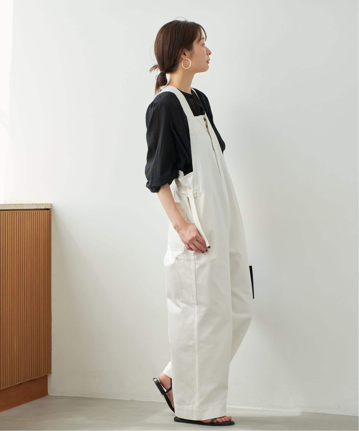 CURRENTAGE / カレンテージ DENIM サロペット(ホワイト)（サロペット