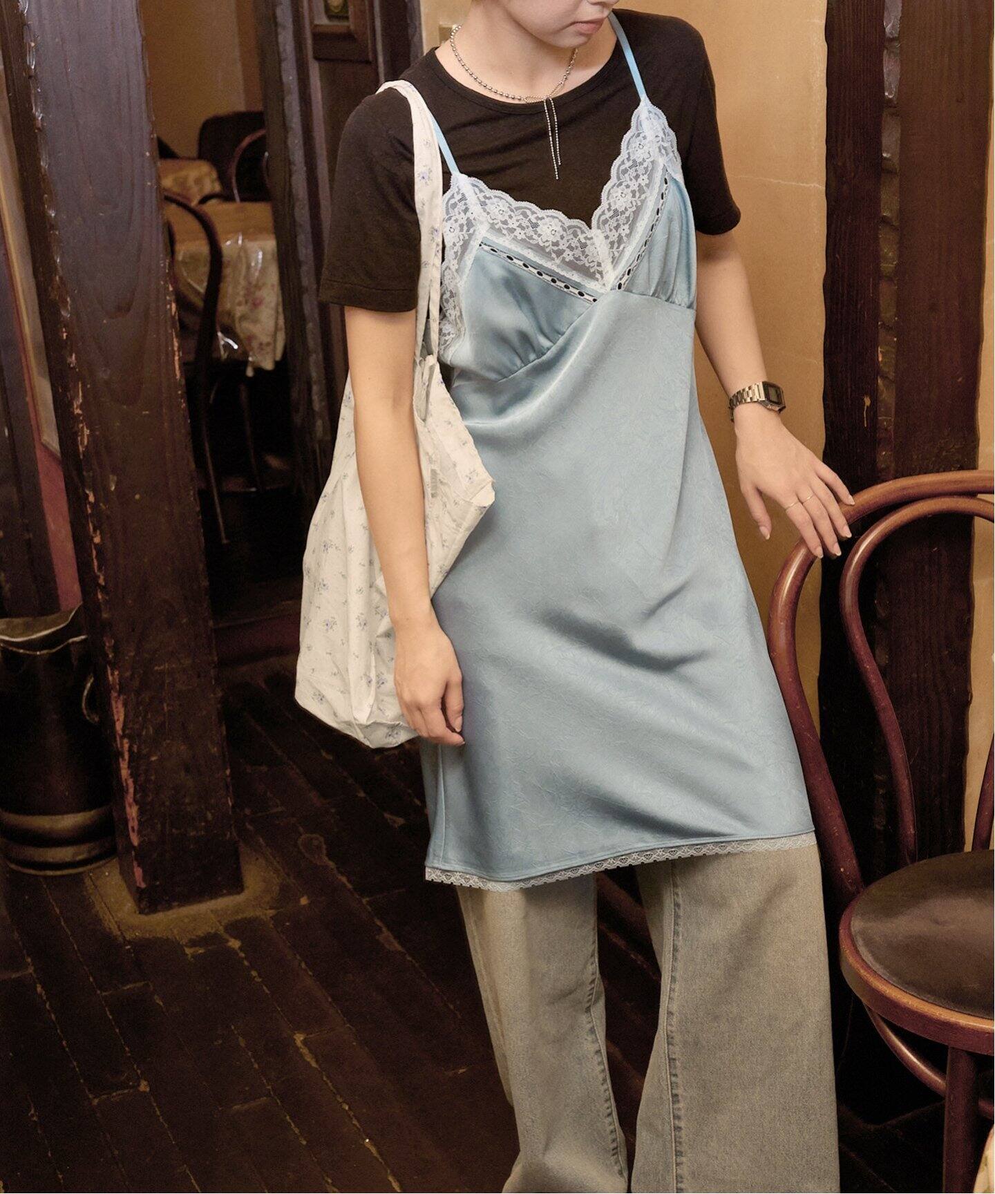WEB限定》SLOBE citron.サテンミニスリップ（ワンピース