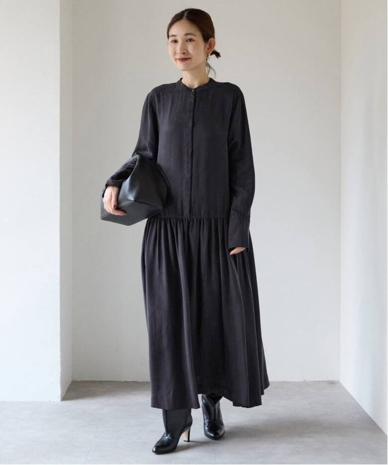 追加》キュプラフィブリルギャザーワンピース（ワンピース）｜VERMEIL  