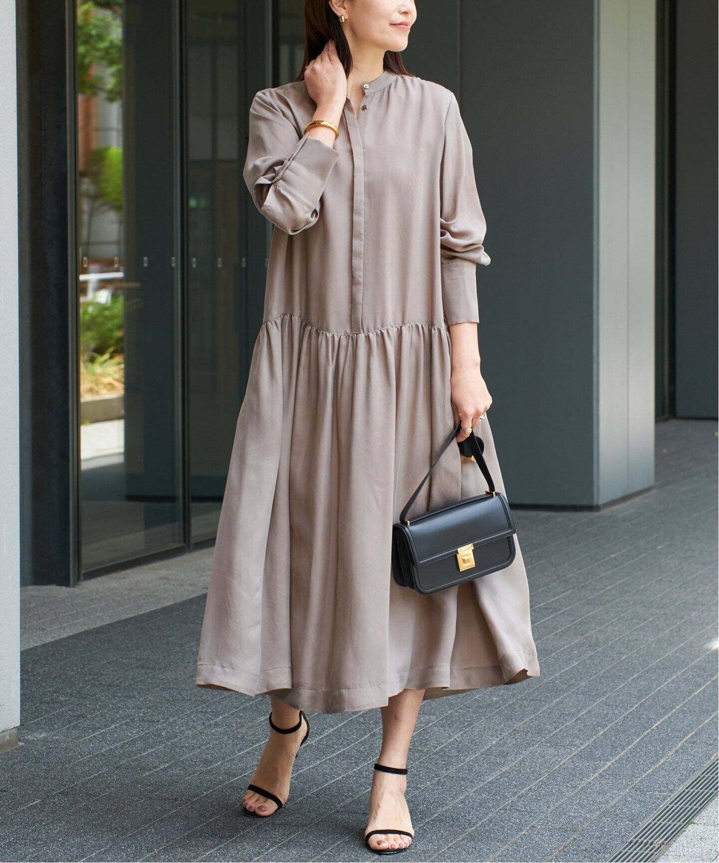 追加2》キュプラフィブリルギャザーワンピース（ワンピース）｜VERMEIL  