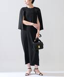 ACEPOLYバックサテンケープ風ワンピース