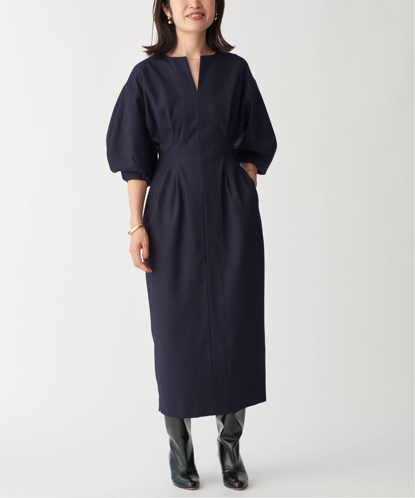 追加2》P/Ryツイルウエストシェイプワンピース（ワンピース）｜VERMEIL