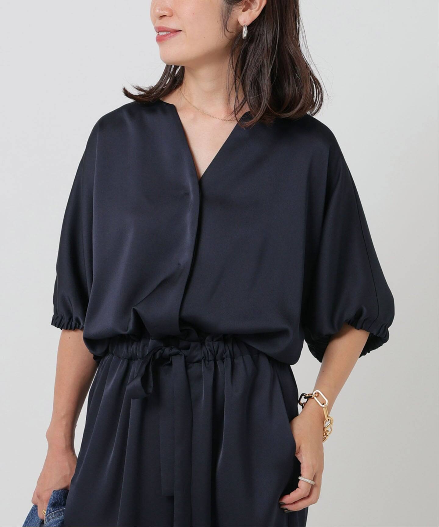 追加》サテンオールインワン（つなぎ／オールインワン