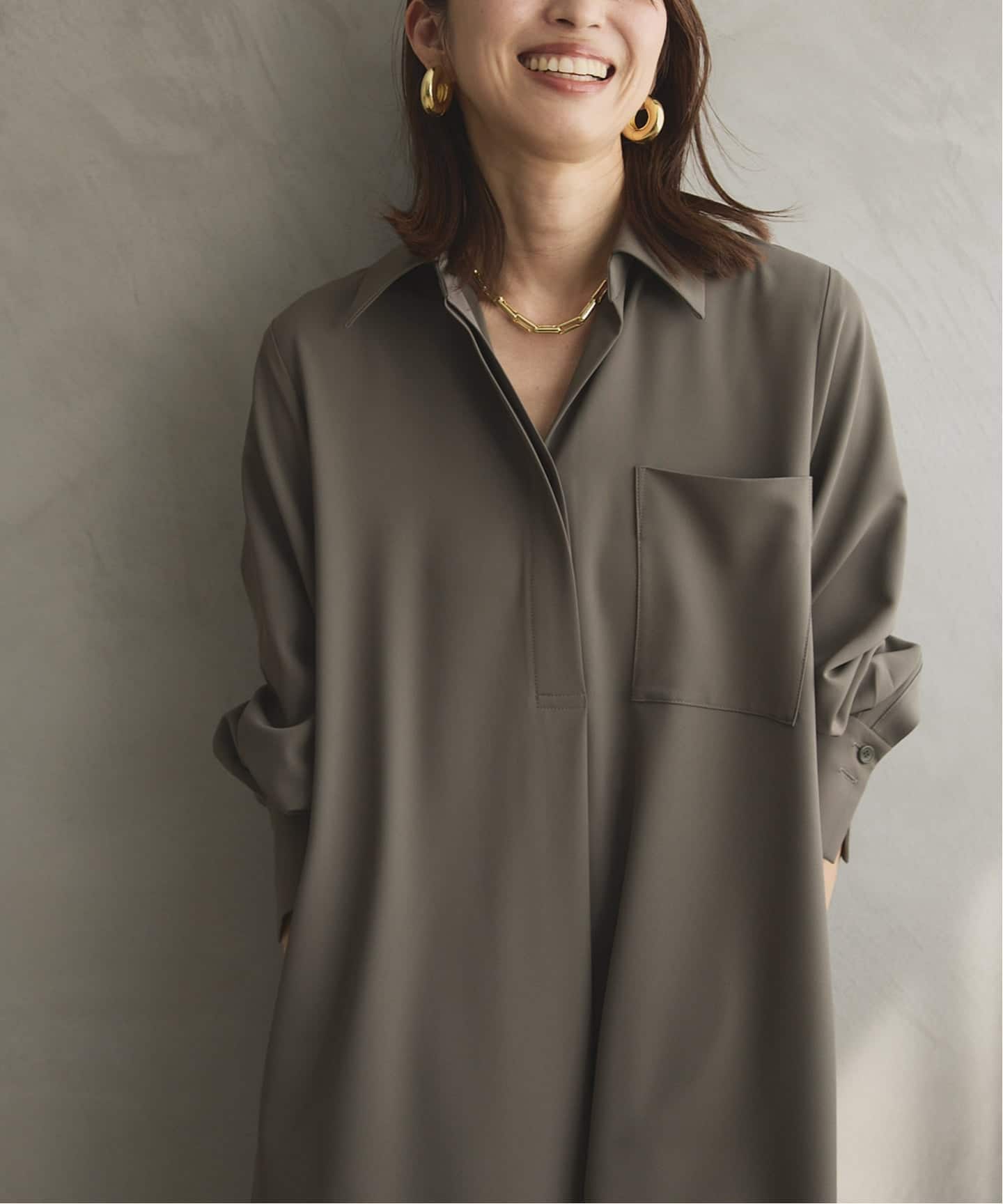 スキッパーシャツワンピース（ワンピース）｜VERMEIL par iena