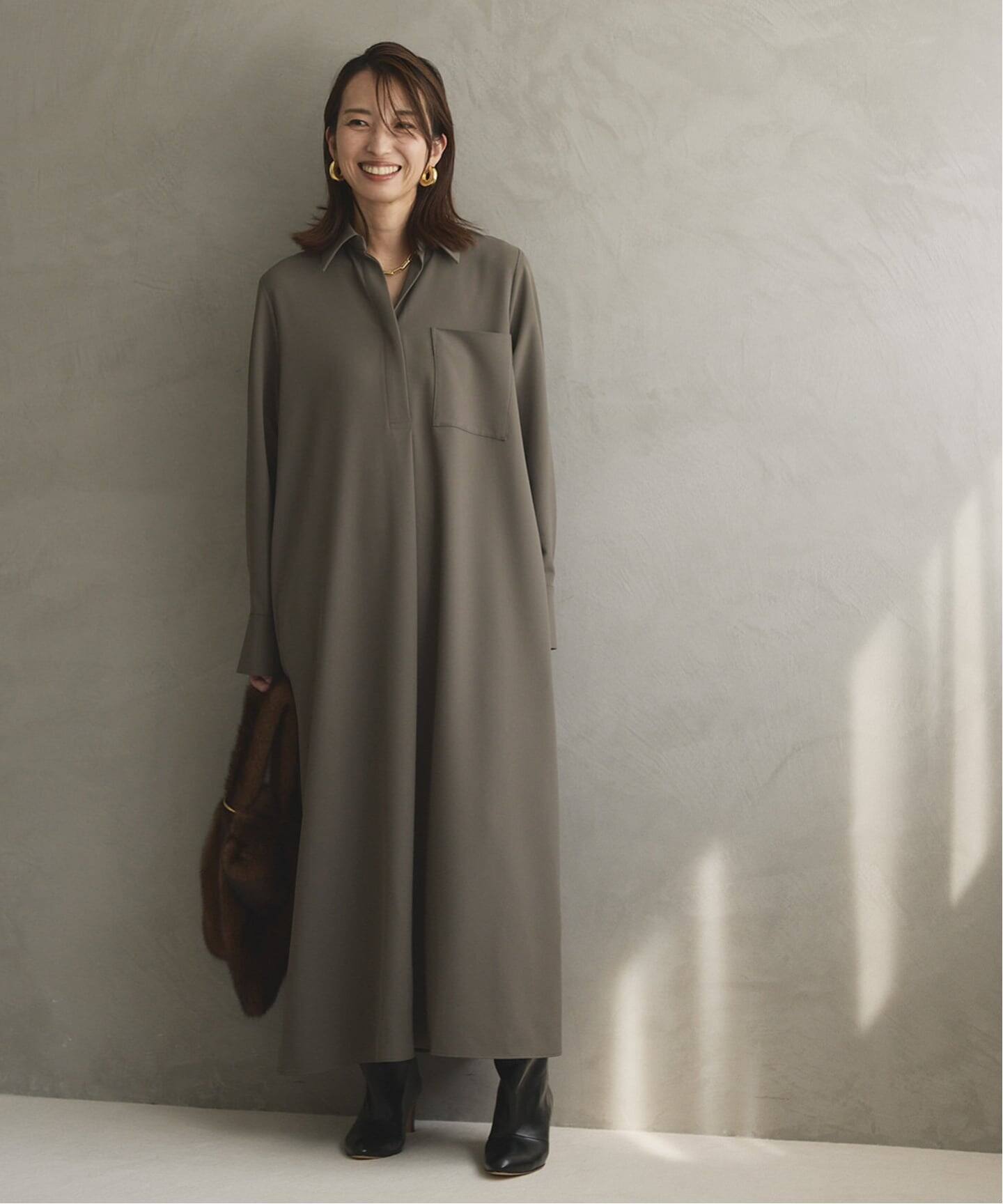 美品◆Plage◆スキッパーシャツワンピース◆プラージュ セール】【R'IAM】スキッパーシャツワンピース（ワンピース