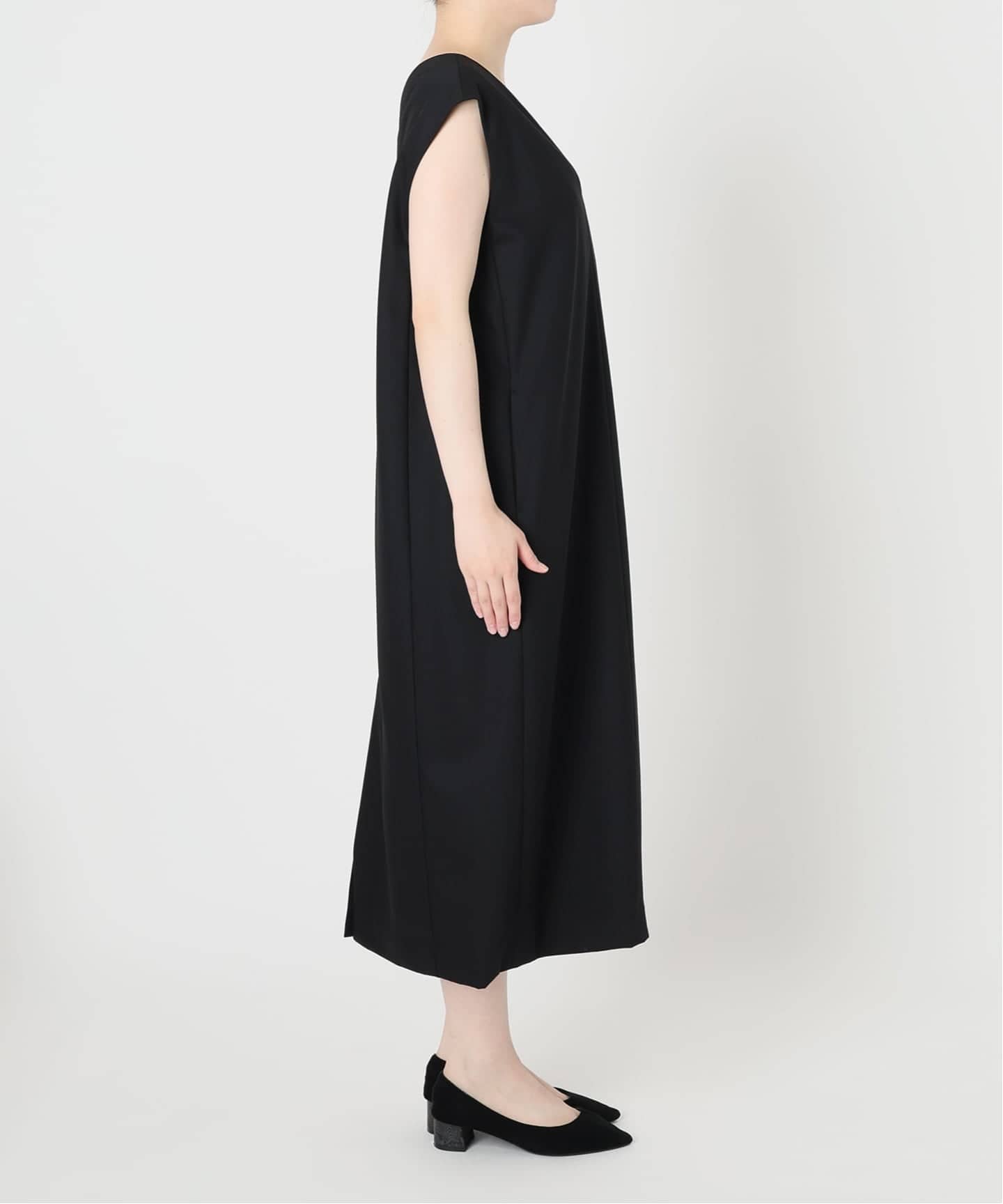 VERMEIL par iena 毛100%　Vネックワンピース　優雅　日本製 クリアウールVネックワンピース（ワンピース）｜VERMEIL par