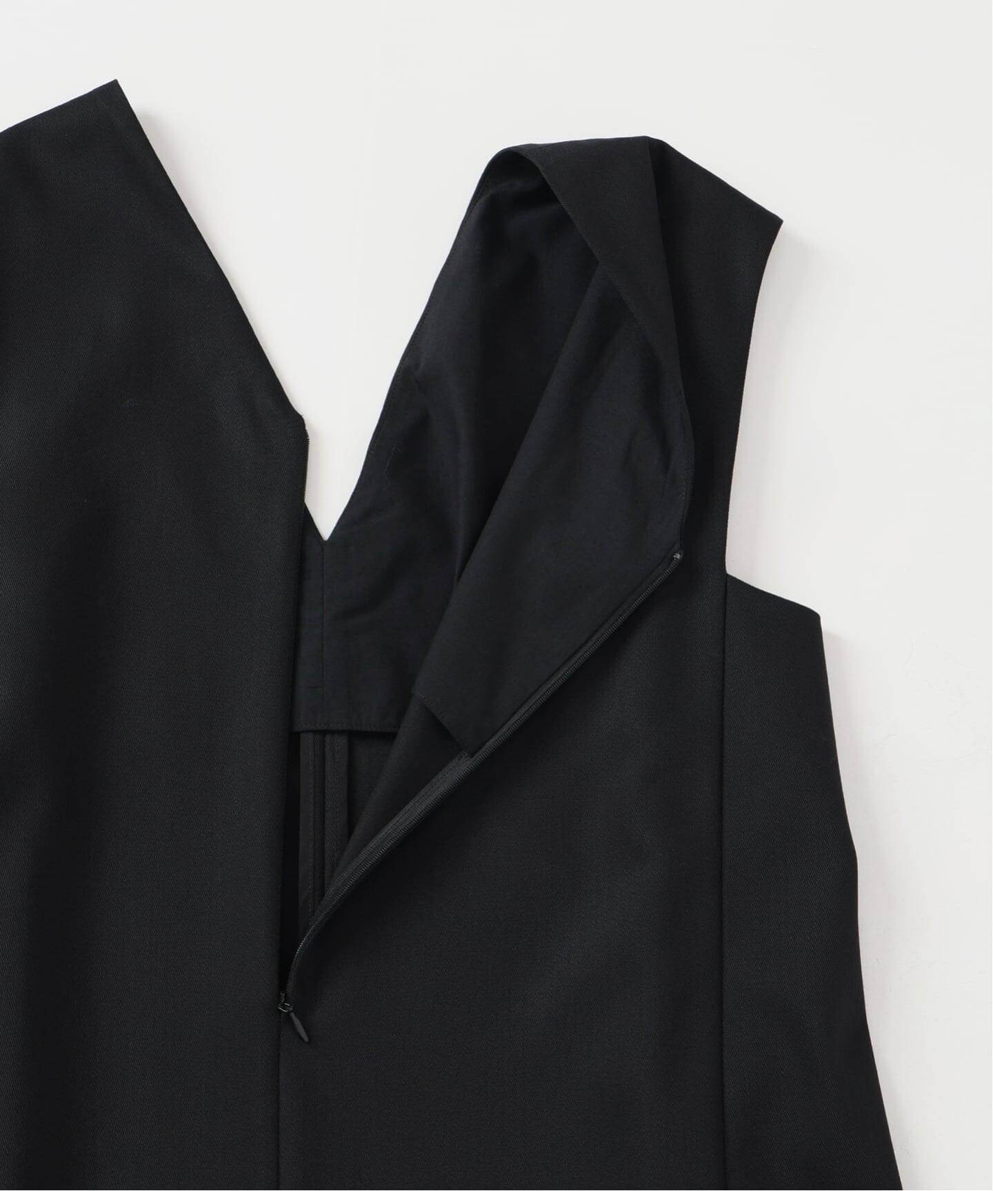 VERMEIL par iena ポンチクルーネックワンピース ロング 長袖 黒 予約》W-FACEクルーネックワンピース（ワンピース）｜VERMEIL