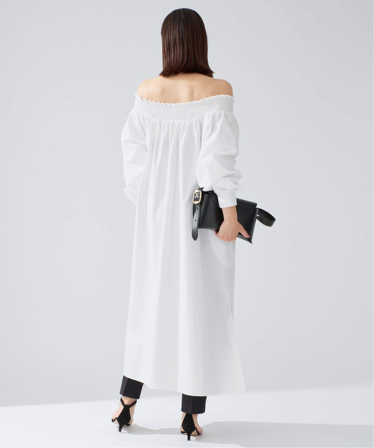 コットンタイプライターシャーリングワンピース（ワンピース