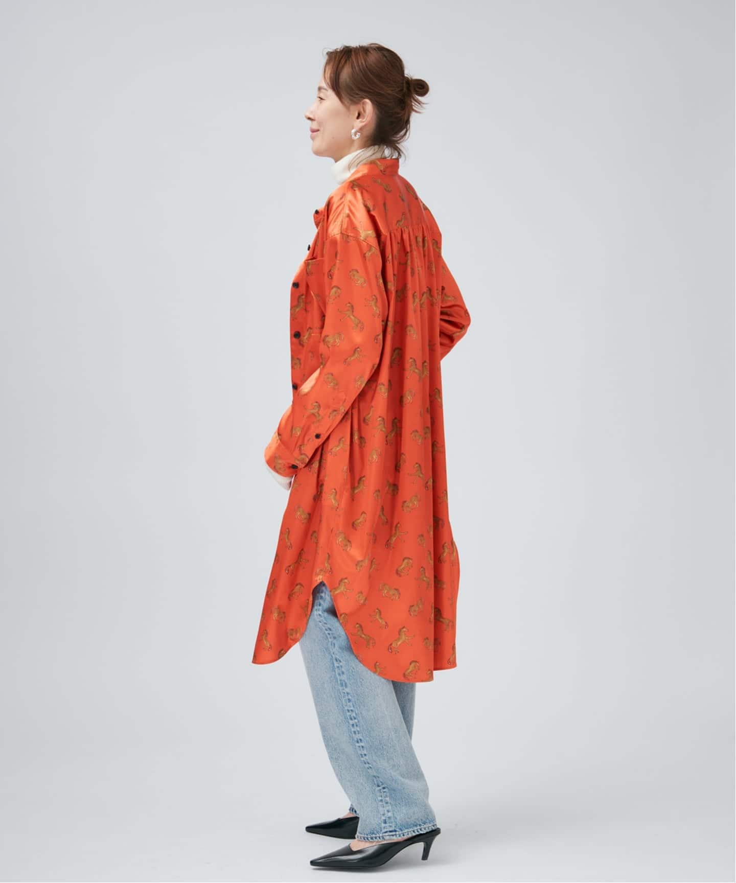 Horsey Pattern シャツワンピース（シャツワンピース）｜VERMEIL par