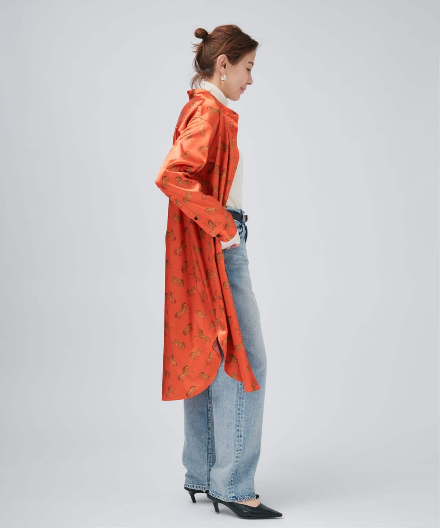 Horsey Pattern シャツワンピース（シャツワンピース）｜VERMEIL par