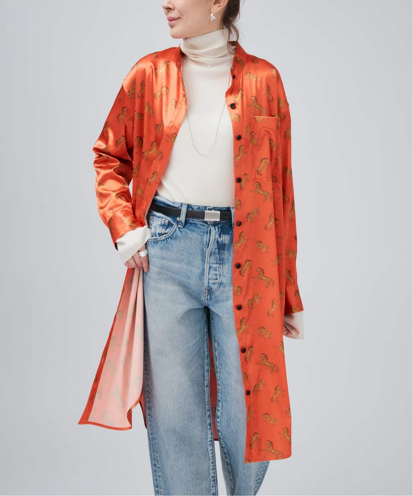 Horsey Pattern シャツワンピース（シャツワンピース）｜VERMEIL par