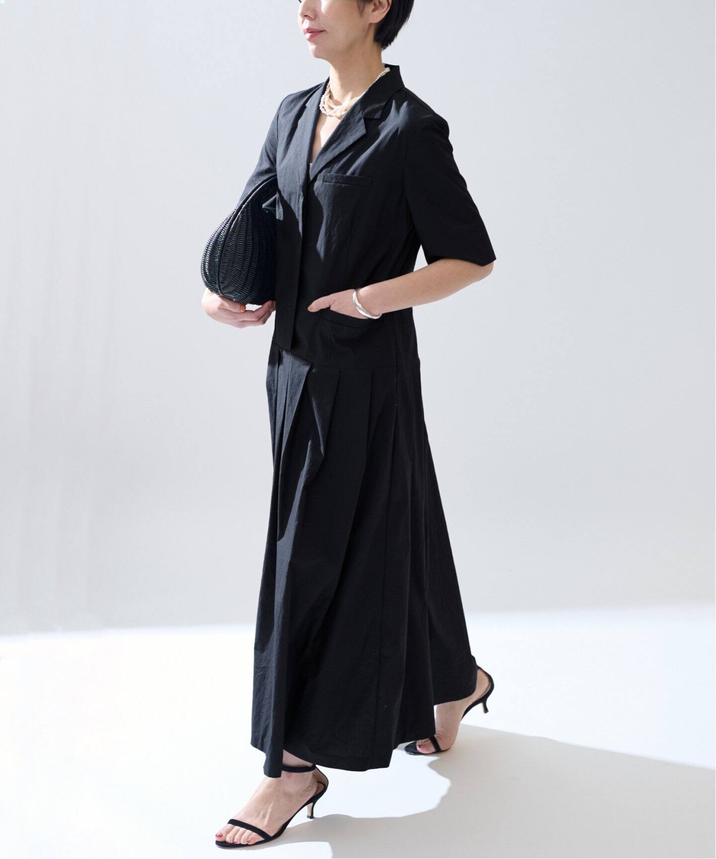 コットンリネンタイプライターワンピース（ワンピース）｜VERMEIL par