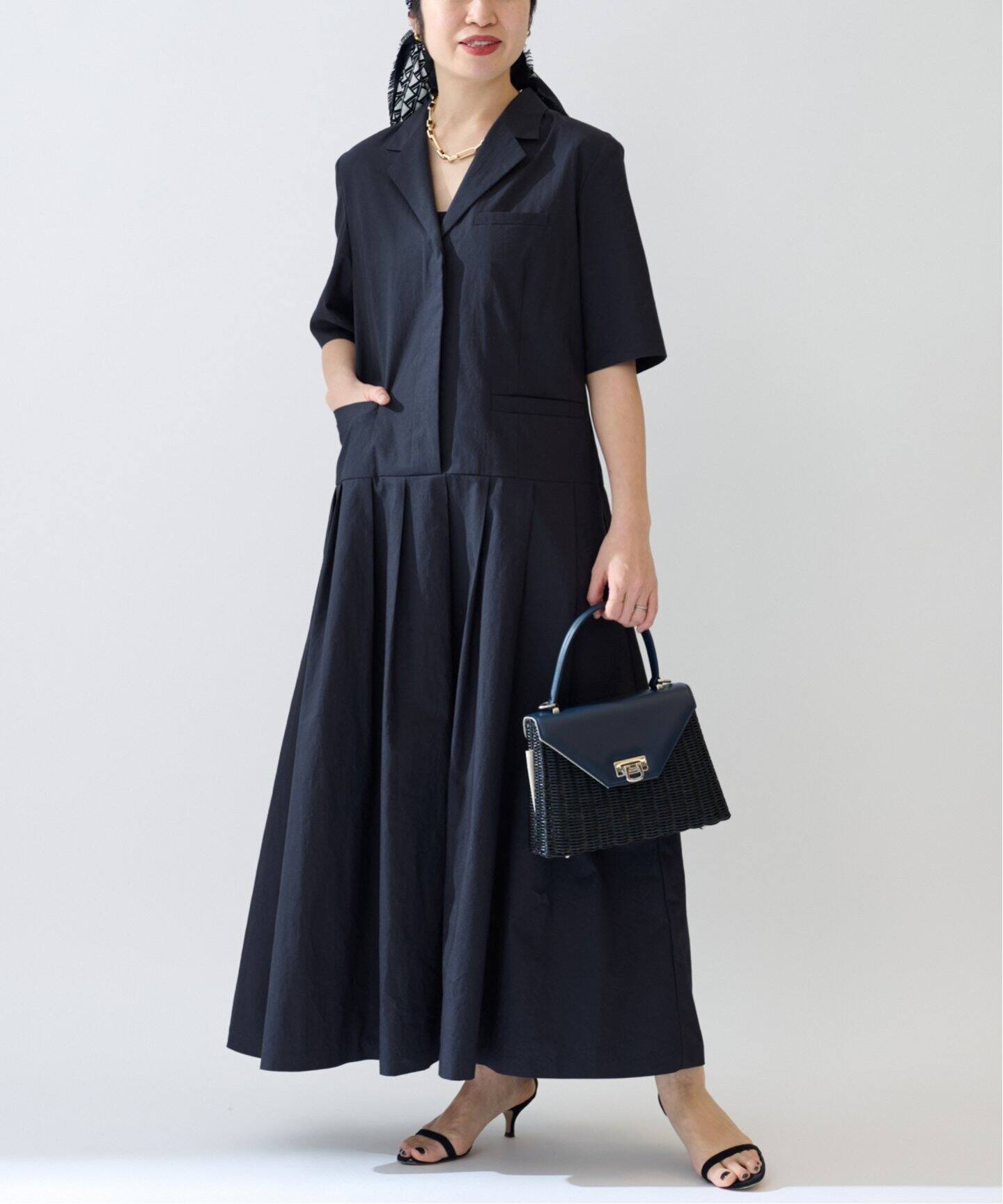 予約》コットンリネンタイプライターワンピース（ワンピース  