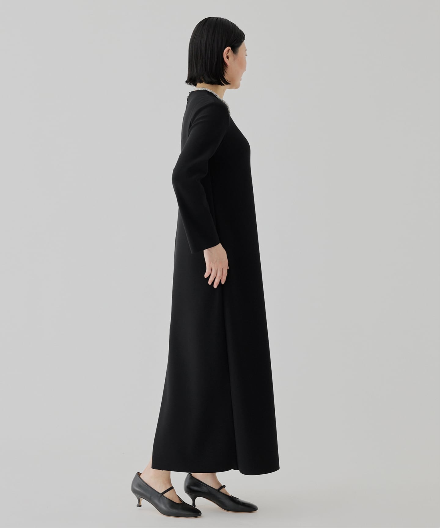 ニットジョーゼットボンディングワンピース（ワンピース