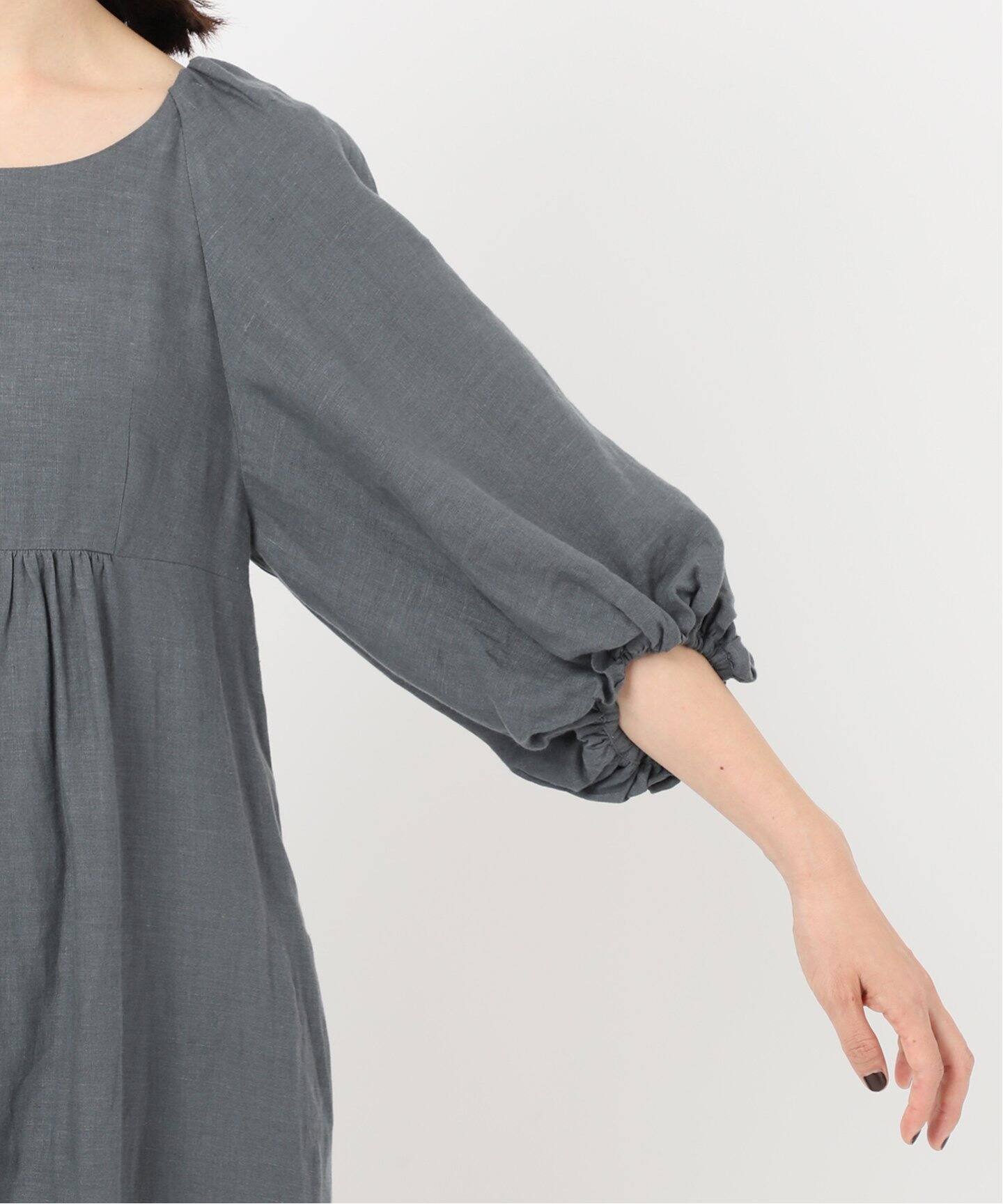 美品✨ヴェルメイユパーイエナ ベルギーリネンワンピース マキシ丈 グリーン 追加》ベルギーリネンワンピース（ワンピース）｜VERMEIL par