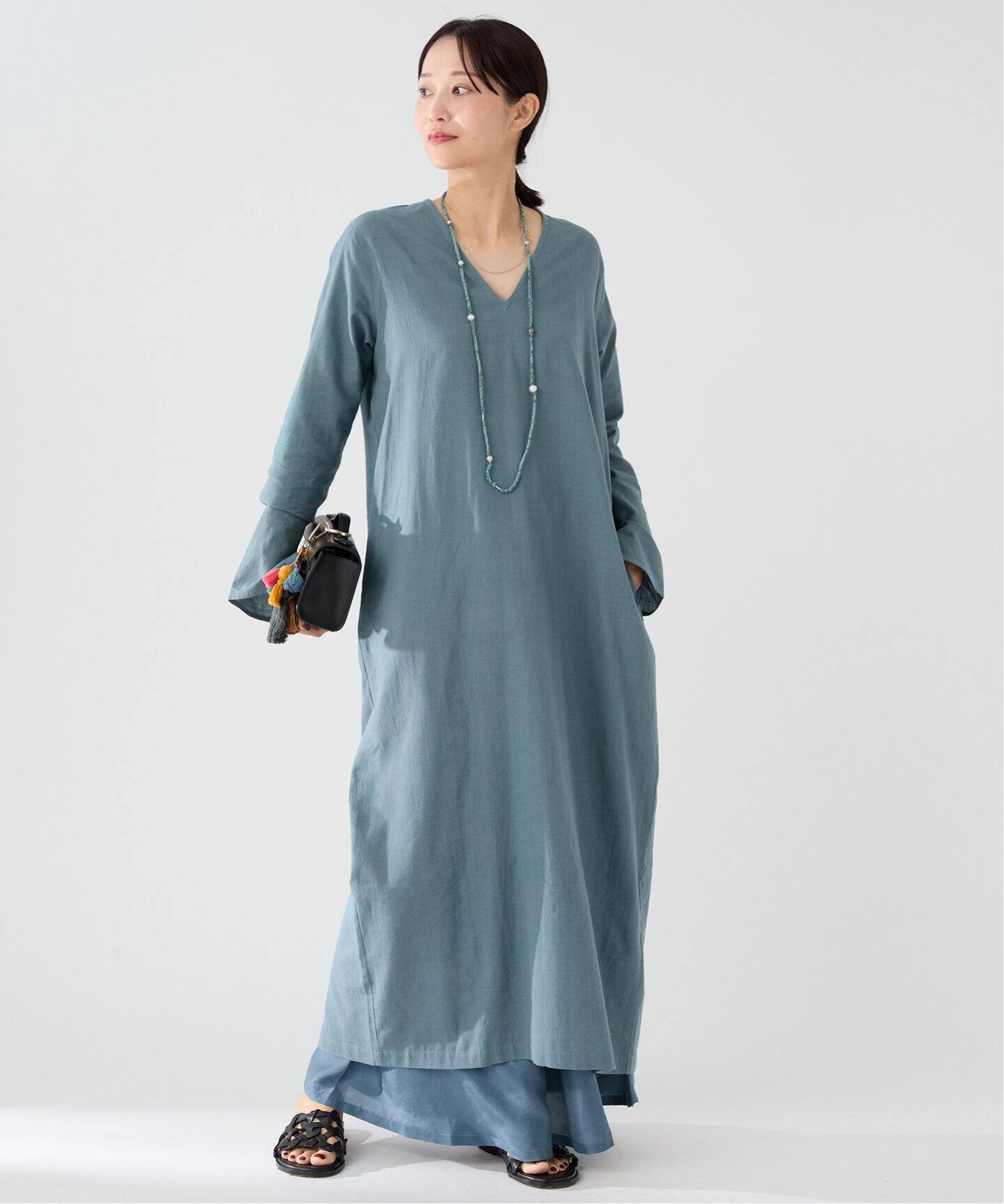 NAOKO OKUSAコラボ BENARAS by CITRUS Cotton Relaxed Dress